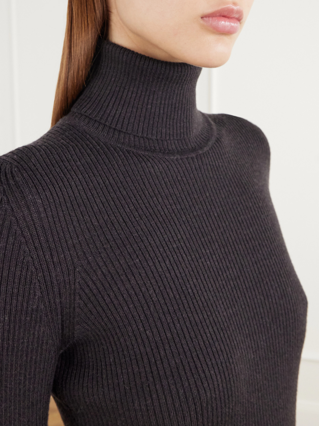 Geilo Ribbed Merino Wool Turtleneck Sweater