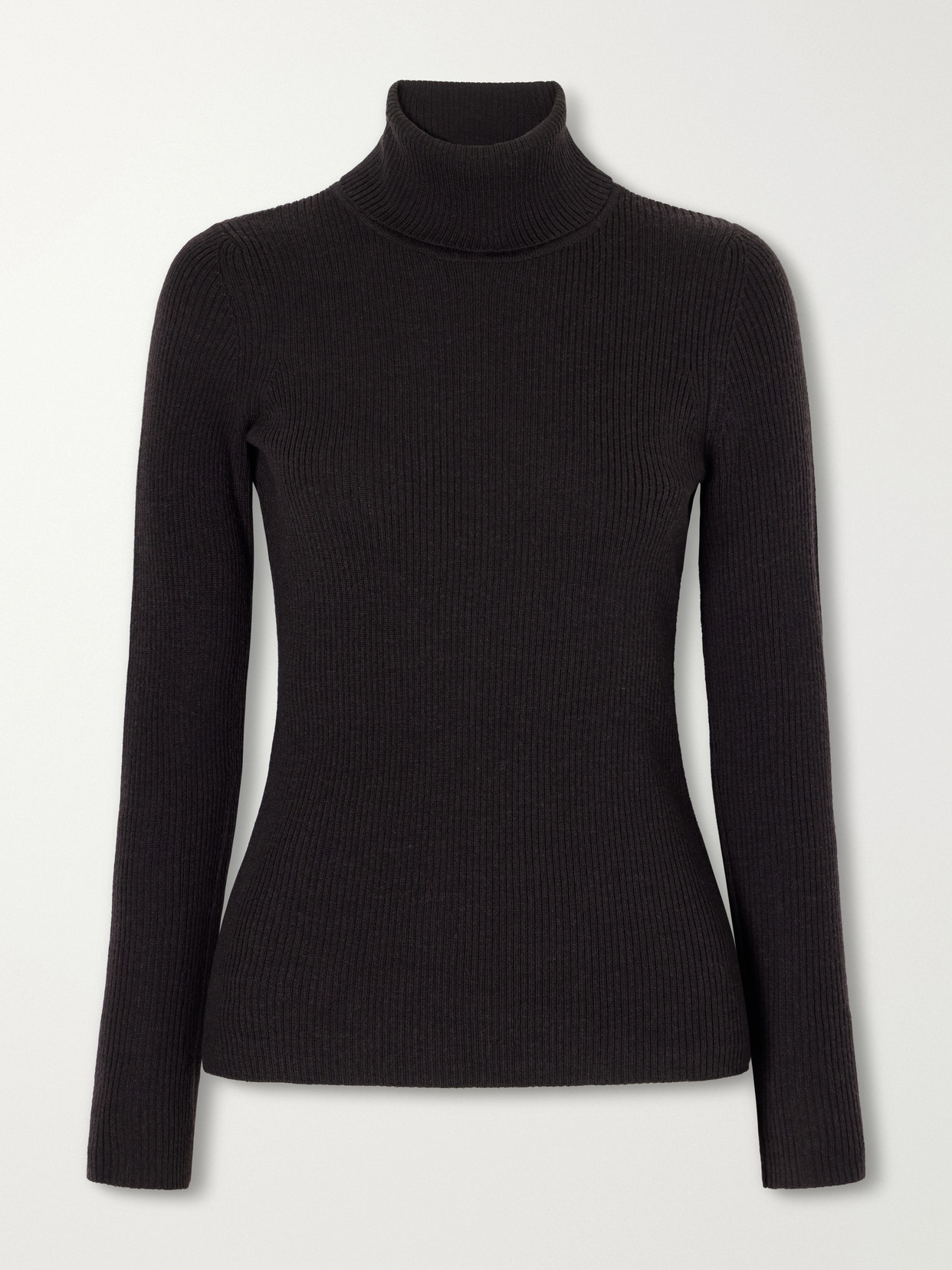 We Norwegians Geilo Ribbed Merino Wool Turtleneck Sweater In Black