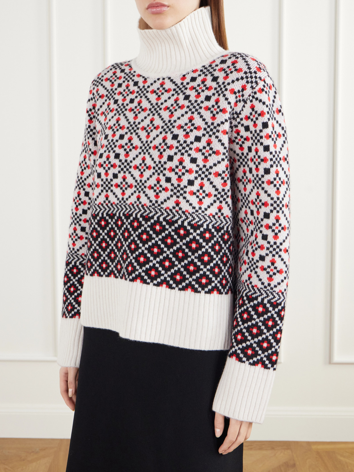 Telemark Turtleneck Jacquard-Knit Merino Sweater