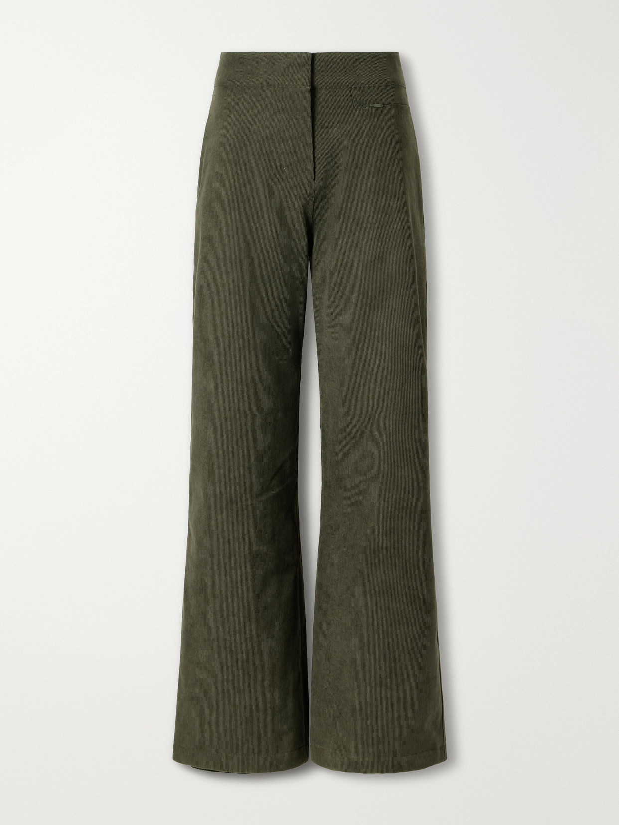 We Norwegians Britt Palazzo Stretch Corduroy Straight-leg Ski Pants In Green
