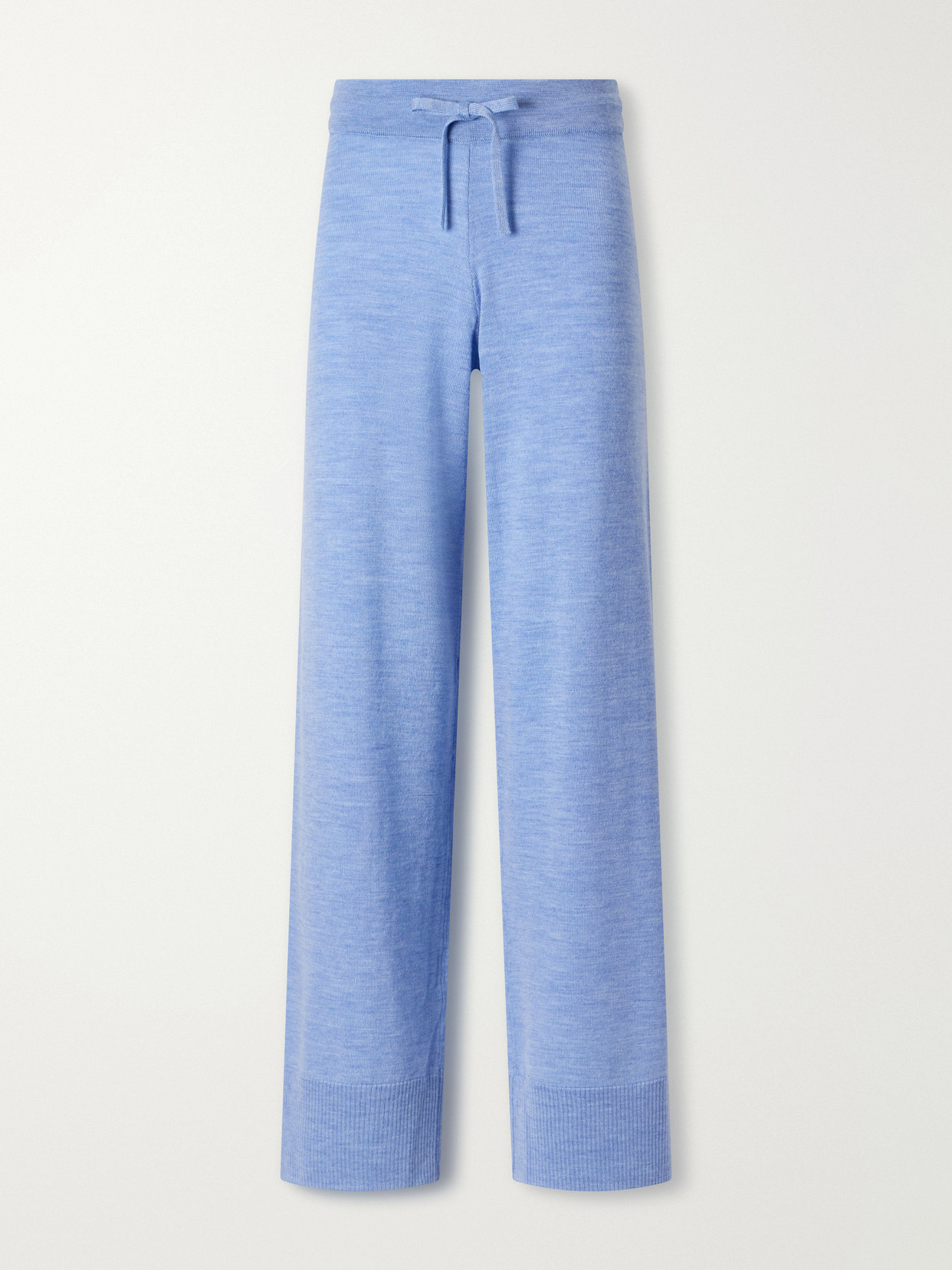 We Norwegians Geilo Drawstring Merino Wool Straight-leg Pants In Blue
