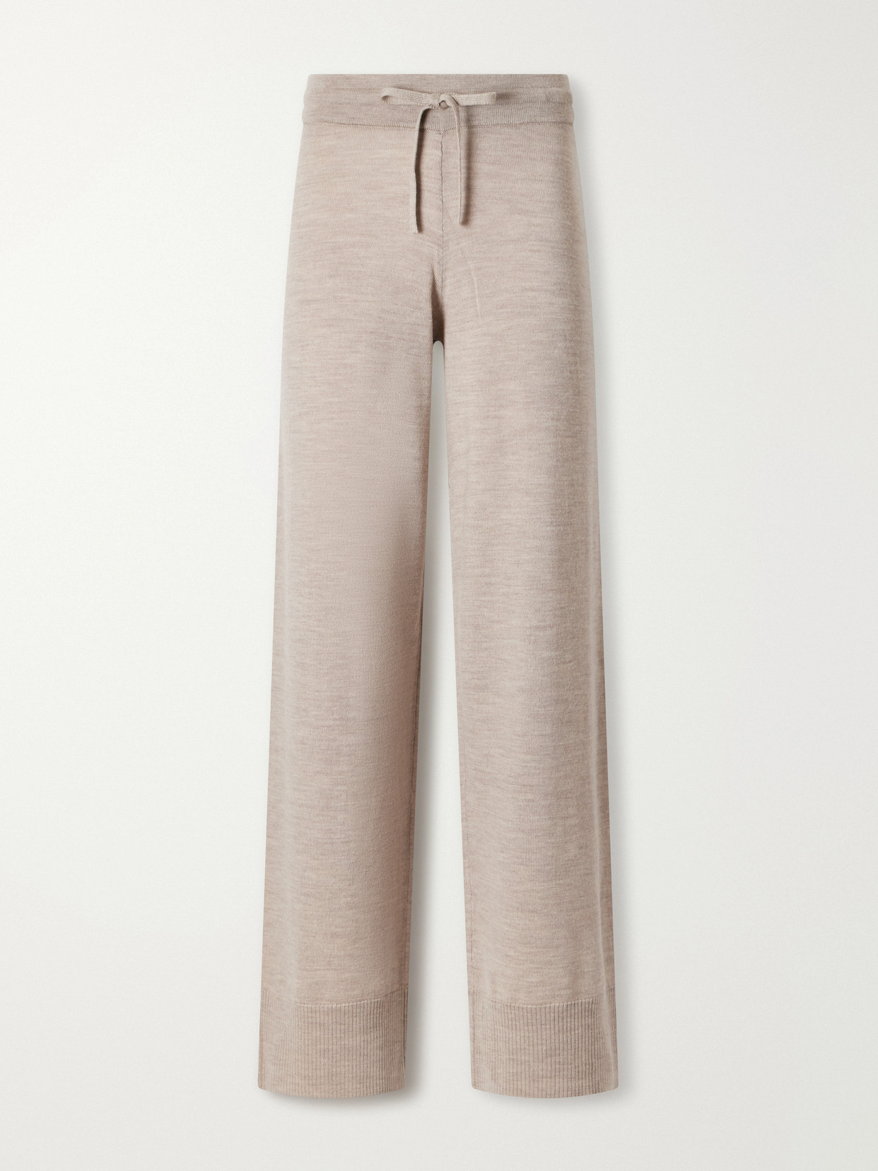 We Norwegians Geilo Drawstring Merino Wool Straight-leg Pants In Neutral