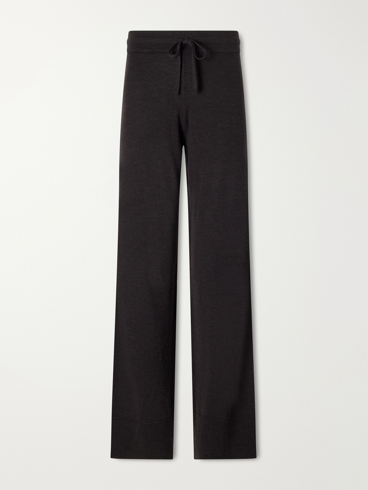 We Norwegians Geilo Drawstring Merino Wool Straight-leg Pants In Black