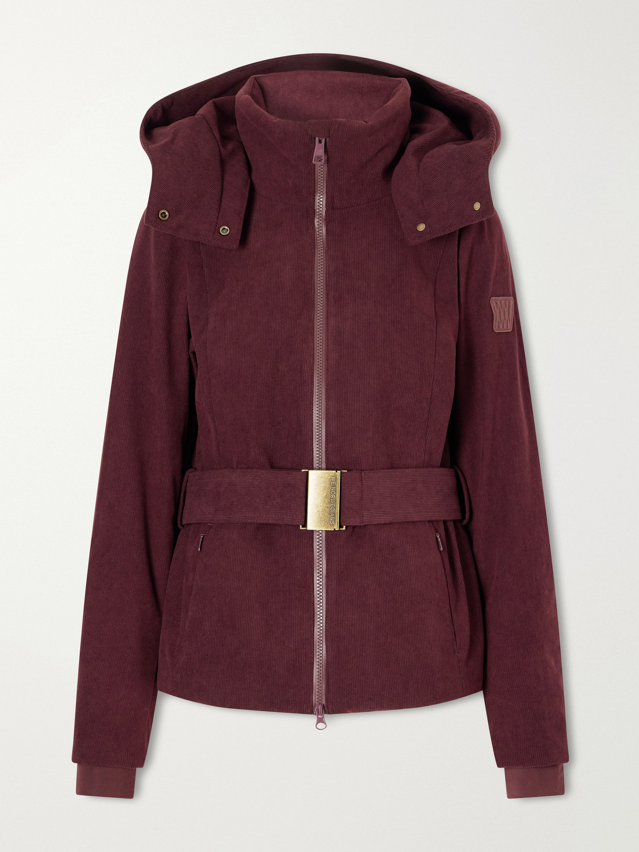 Britt Tailored Hooded Belted Padded Corduroy Ski Jacket