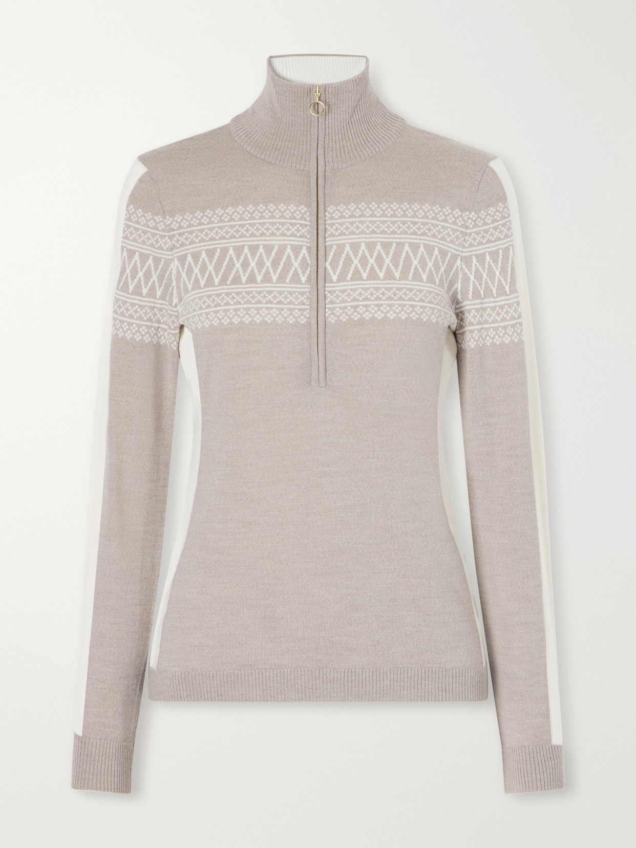 We Norwegians Merino Wool Half-zip Sweater In Neutral