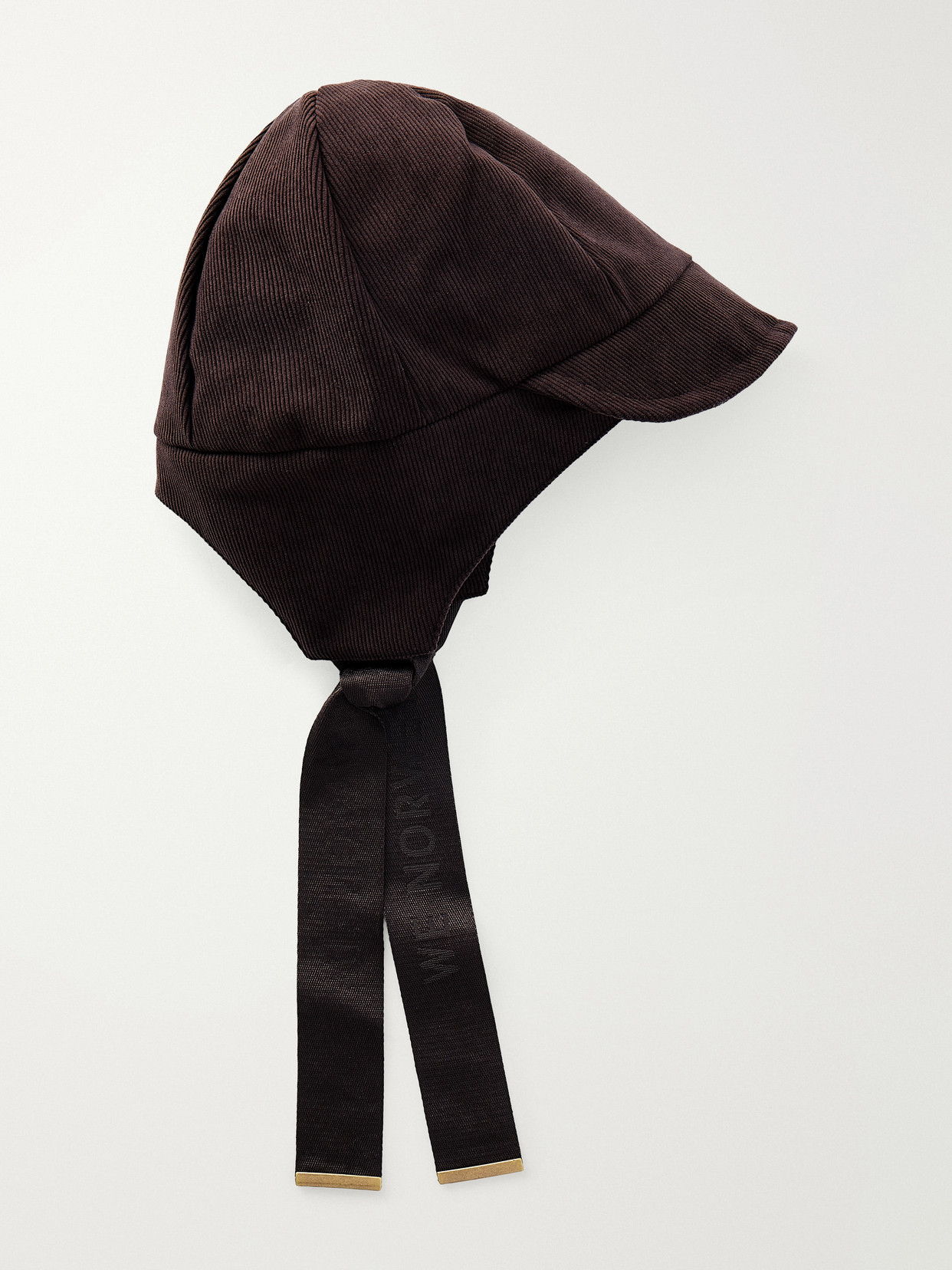 We Norwegians Britt Padded Webbing-trimmed Corduroy Hat In Brown