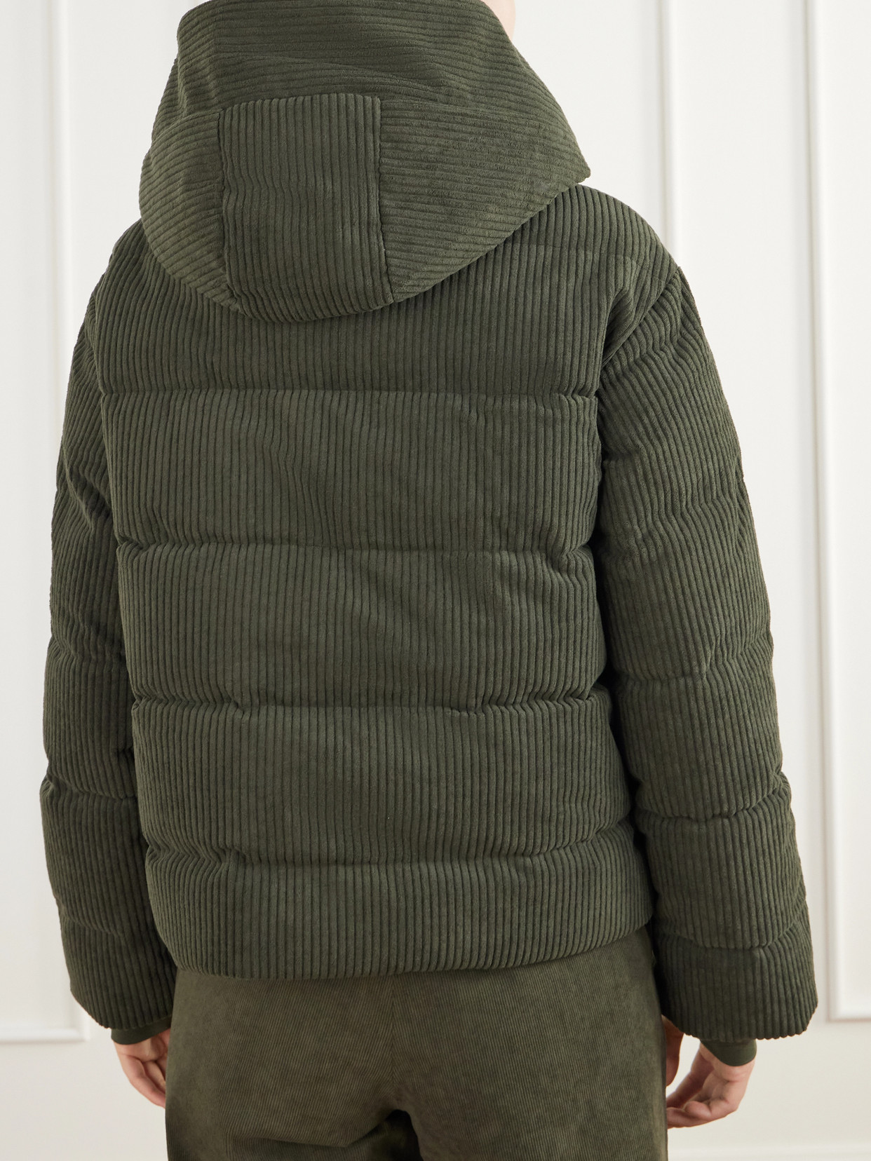 Britt Hooded Quilted Corduroy Padded Ski Jacket