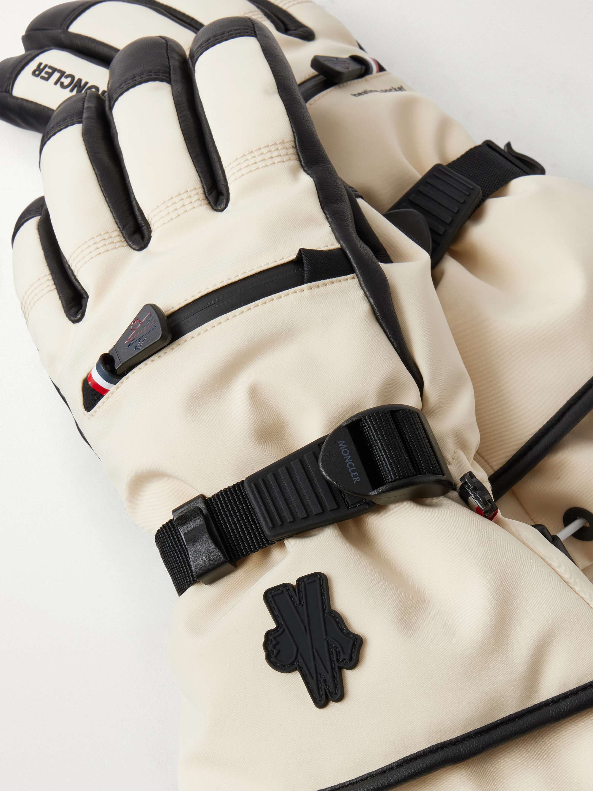 MONCLER GRENOBLE Leather-trimmed GORE-TEX® ski gloves | NET-A-PORTER