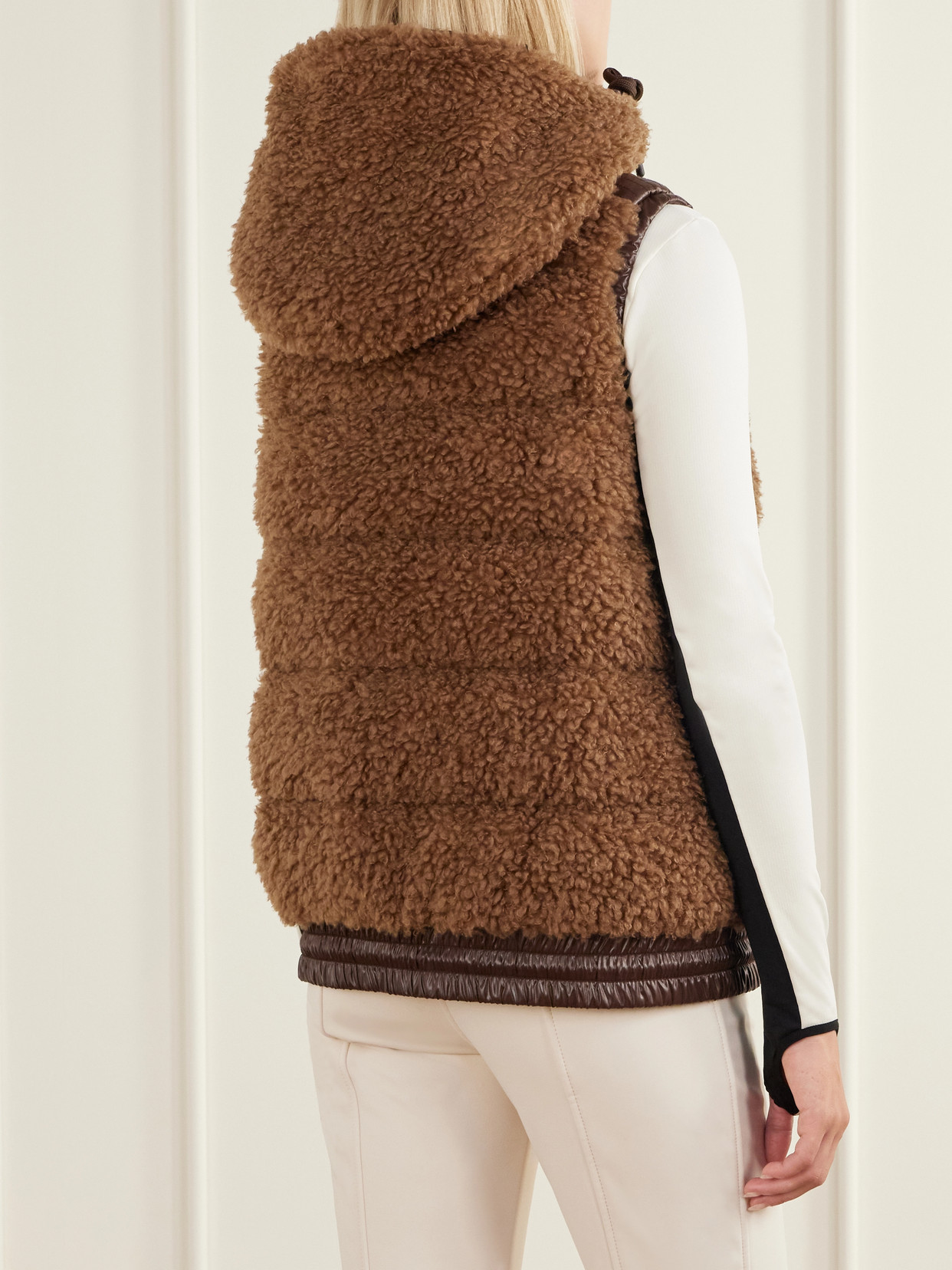 Grenoble - Hooded Padded Shell-Trimmed Plush Down Ski Vest