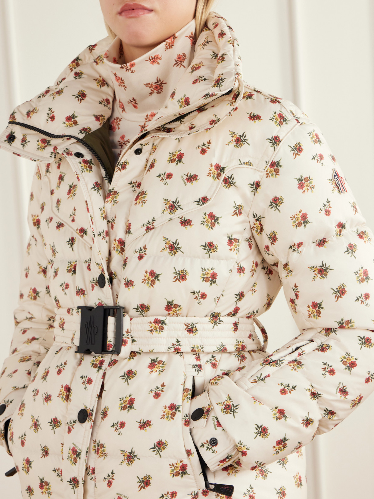 Grenoble - Karshi Belted Quilted Padded Floral-Print Shell Down Ski Jacket