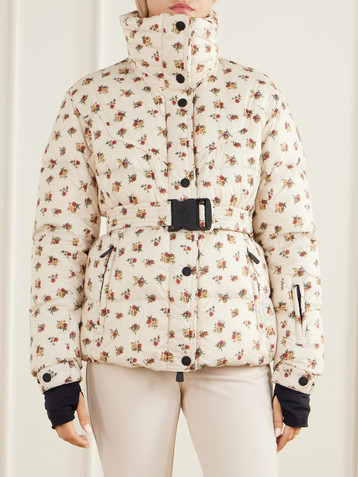 MONCLER GRENOBLE Karshi belted quilted padded floral-print shell down ski jacket
