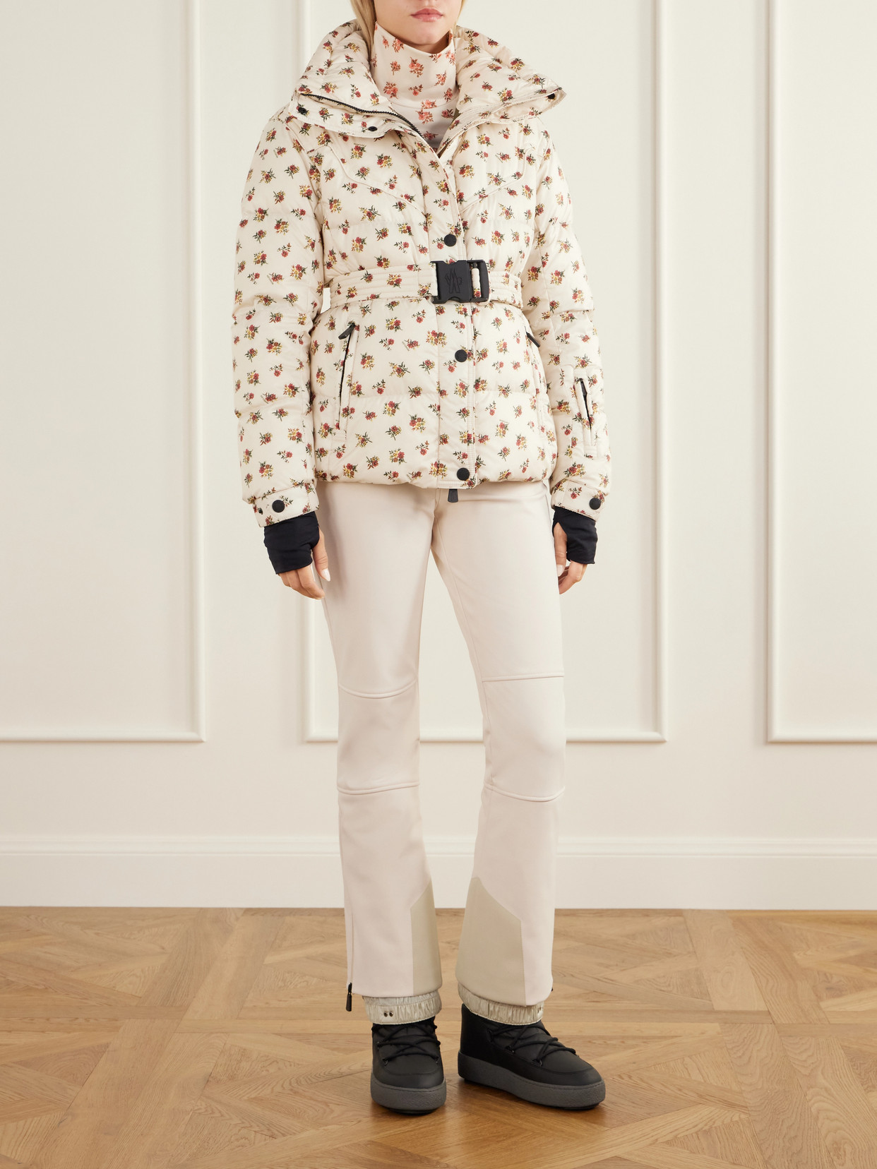 Grenoble - Karshi Belted Quilted Padded Floral-Print Shell Down Ski Jacket