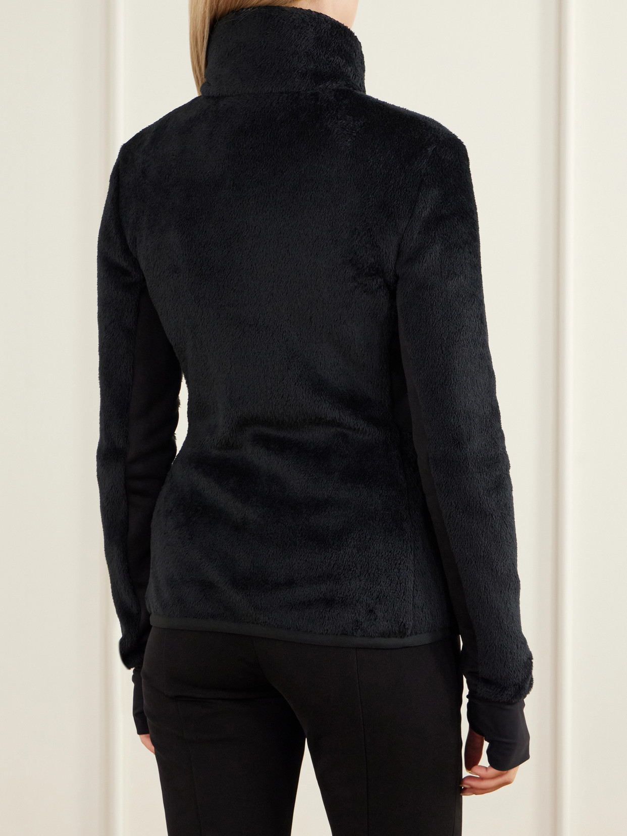 Grenoble - Quilted Padded Jersey-Trimmed Plush Down Zip-Up Cardigan Jacket