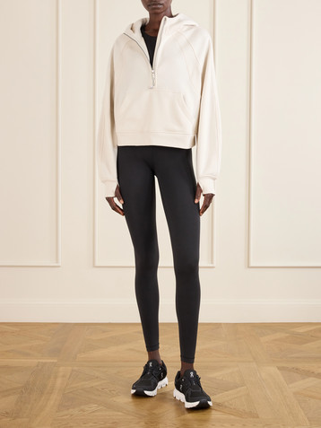 LULULEMON Scuba cropped cotton-blend half-zip hoodie
