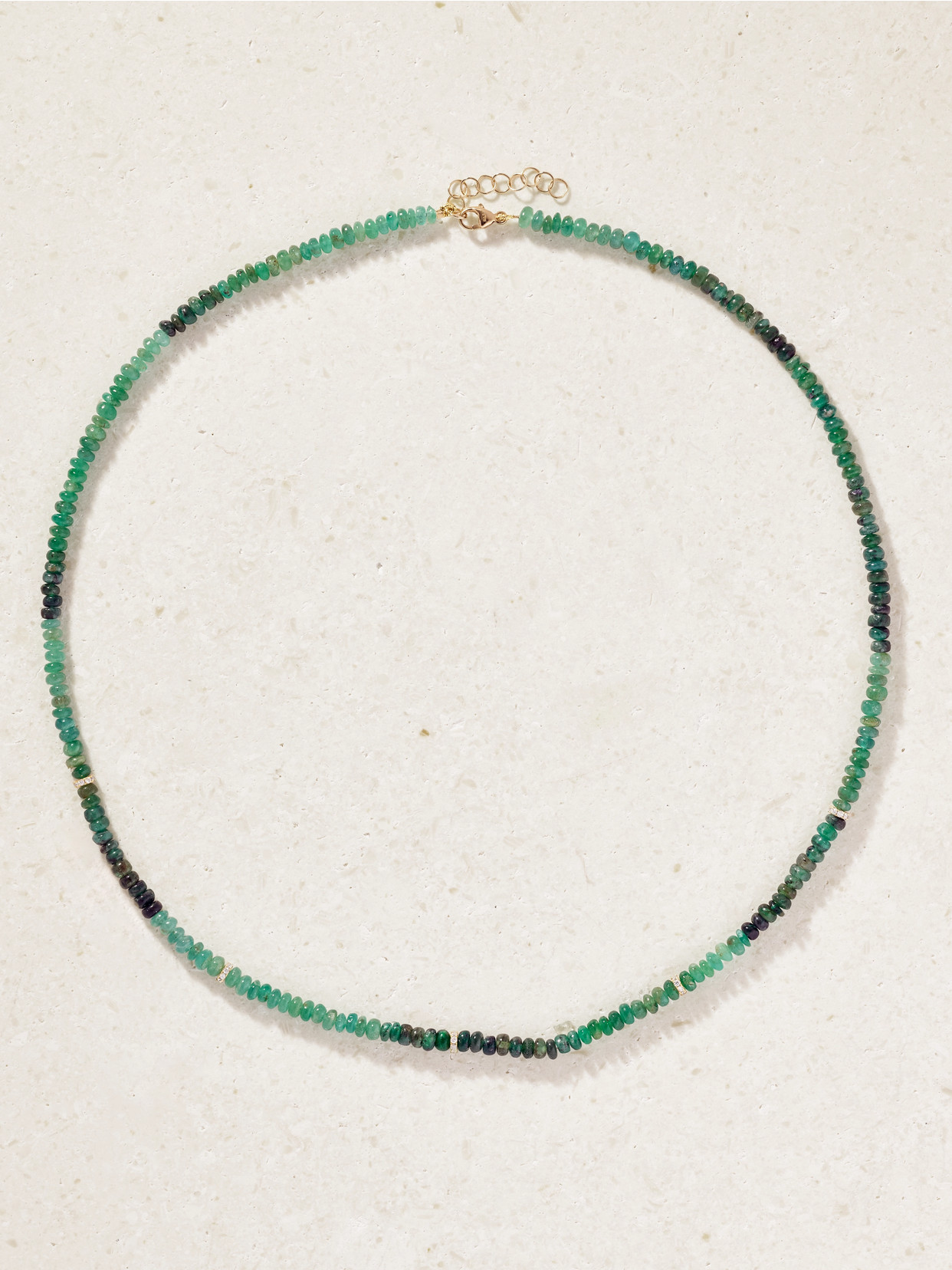Jia Jia Arizona 14-karat Gold, Emerald And Diamond Necklace In Green