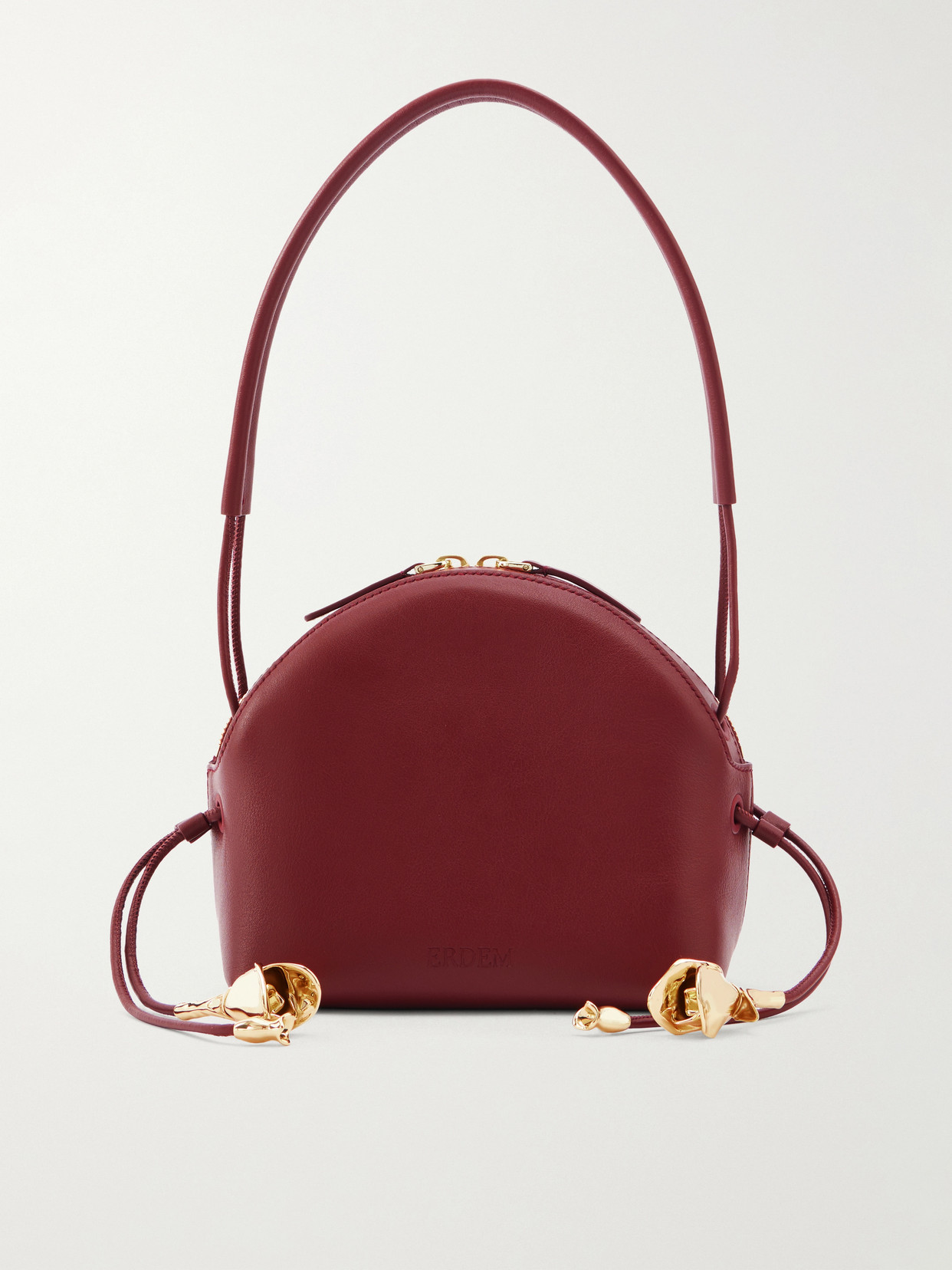 Erdem Flora Leather Shoulder Bag In Red