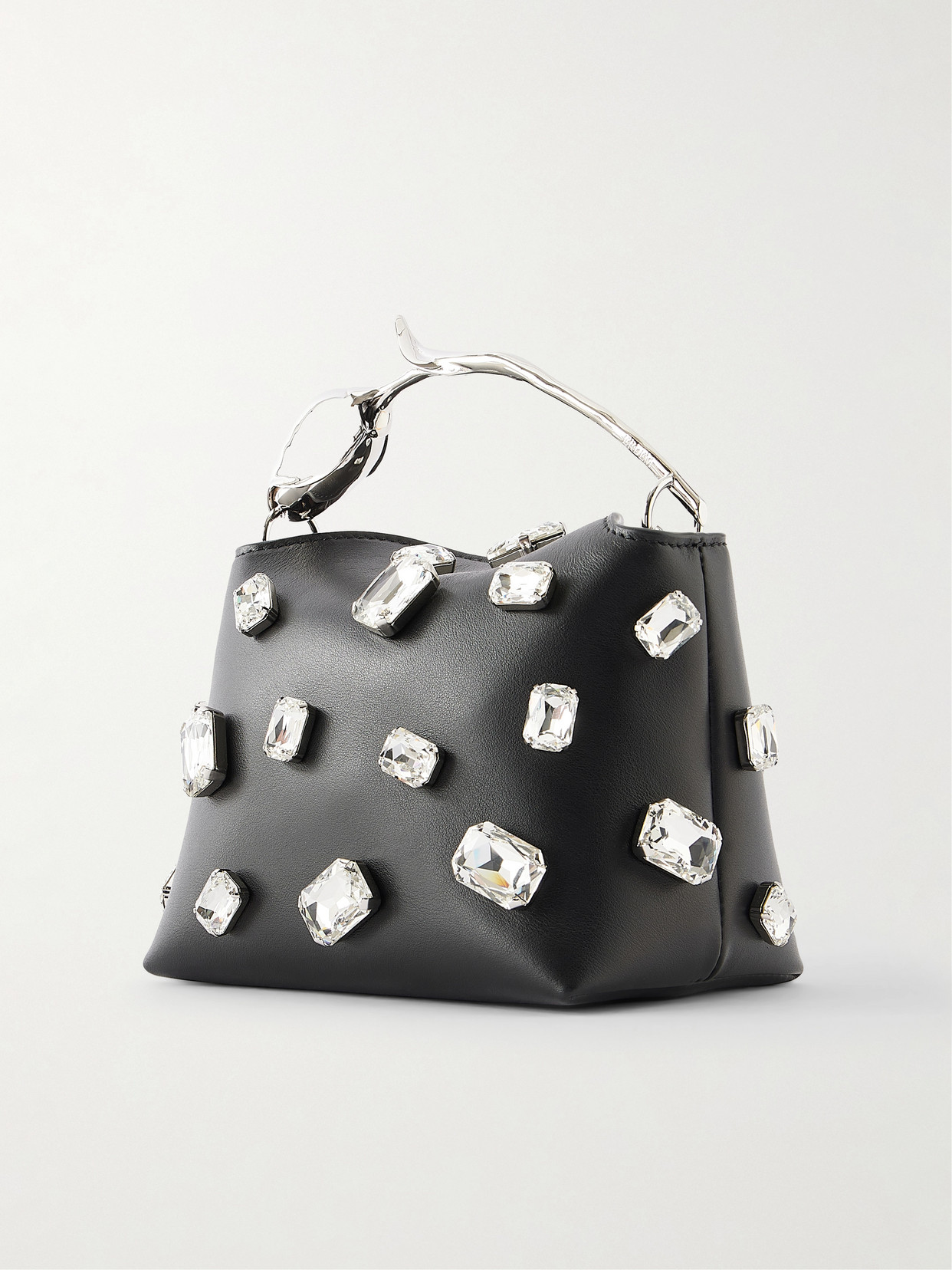 Erdem Bloom Mini Crystal-embellished Leather Clutch In Pattern