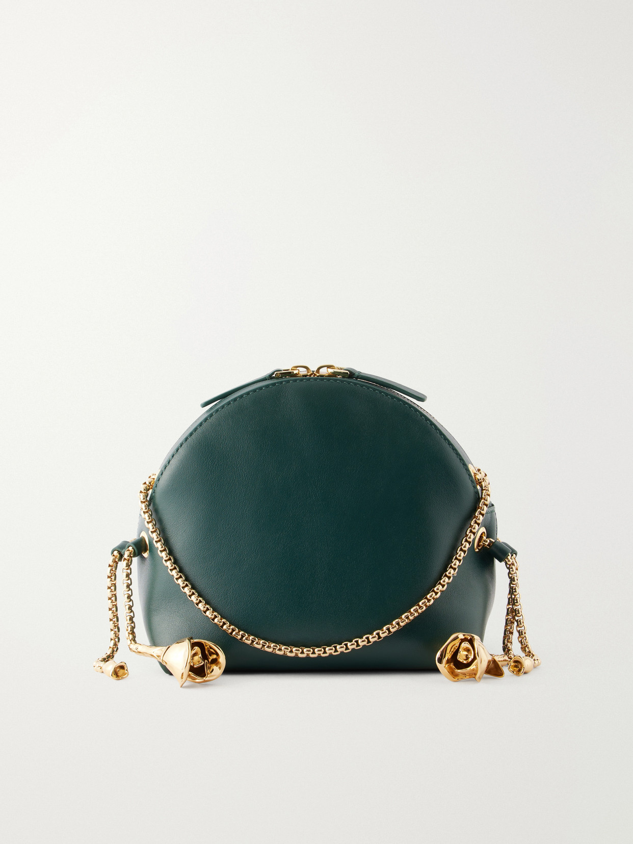Erdem Floral Embellished Leather Shoulder Bag In Red