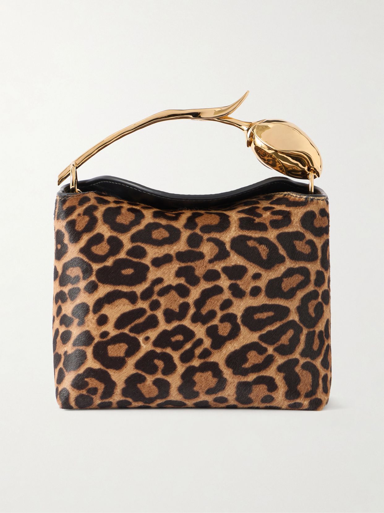 Bloom mini animal-print calf hair clutch