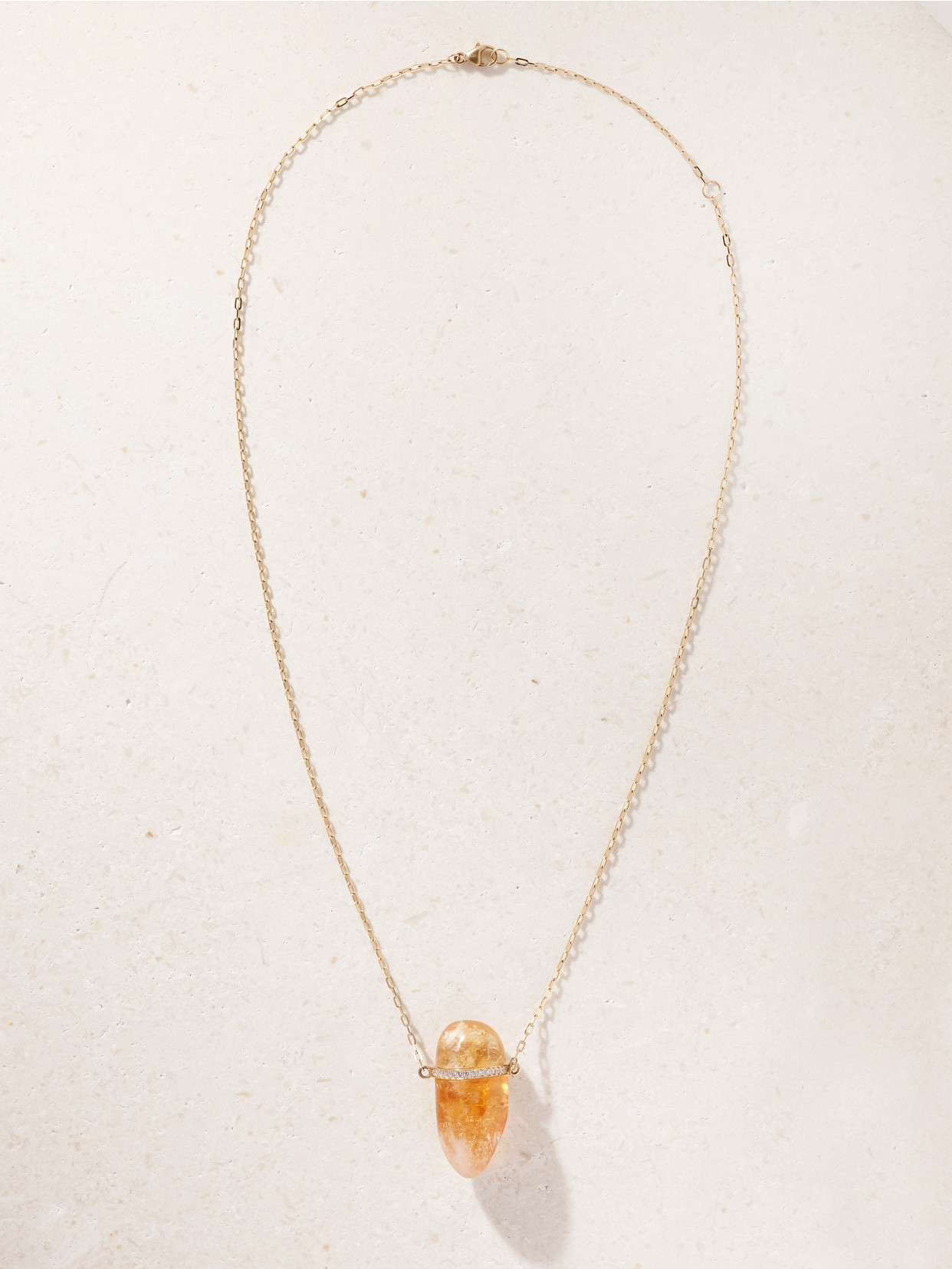 Jia Jia 14-karat Gold, Citrine And Diamond Necklace