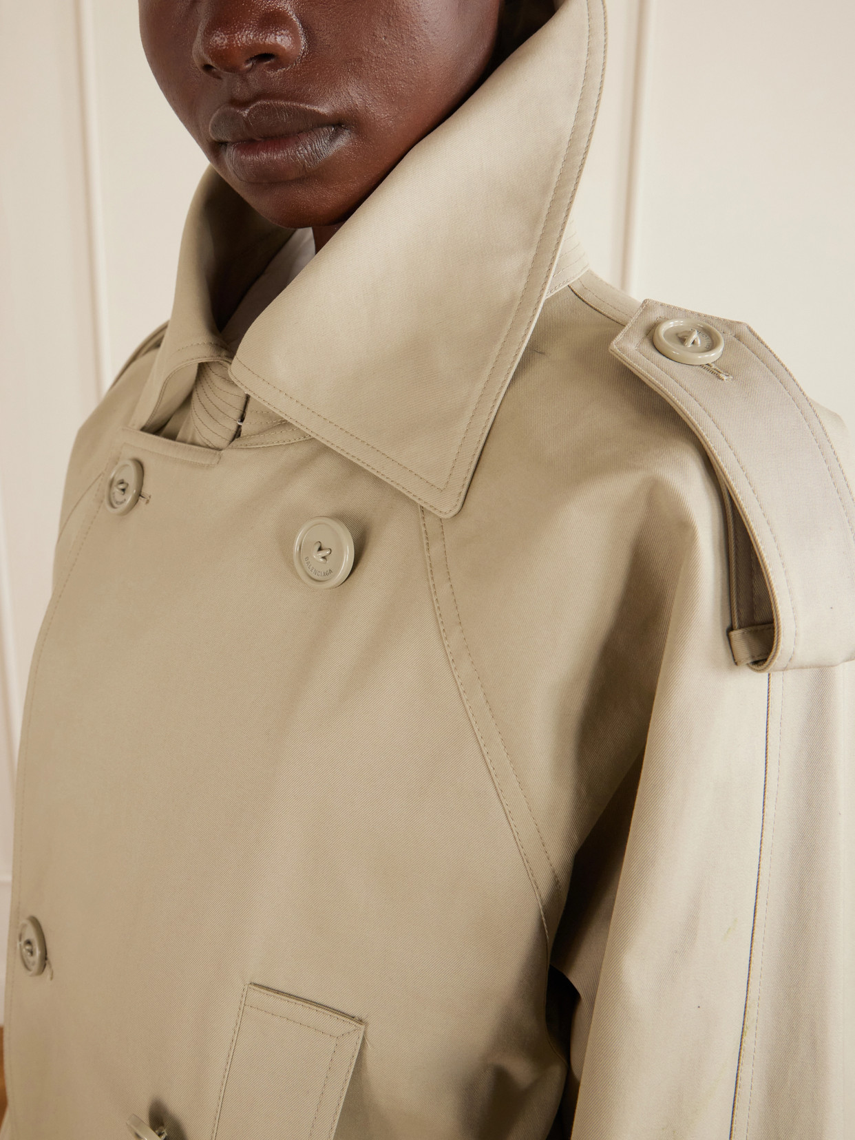 Double-Breasted Cotton-Gabardine Trench Coat