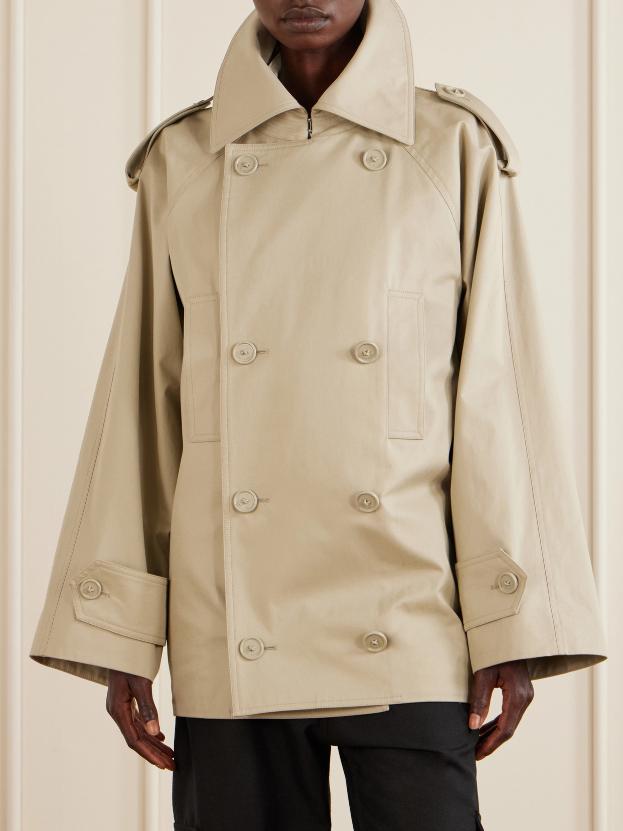Double-Breasted Cotton-Gabardine Trench Coat