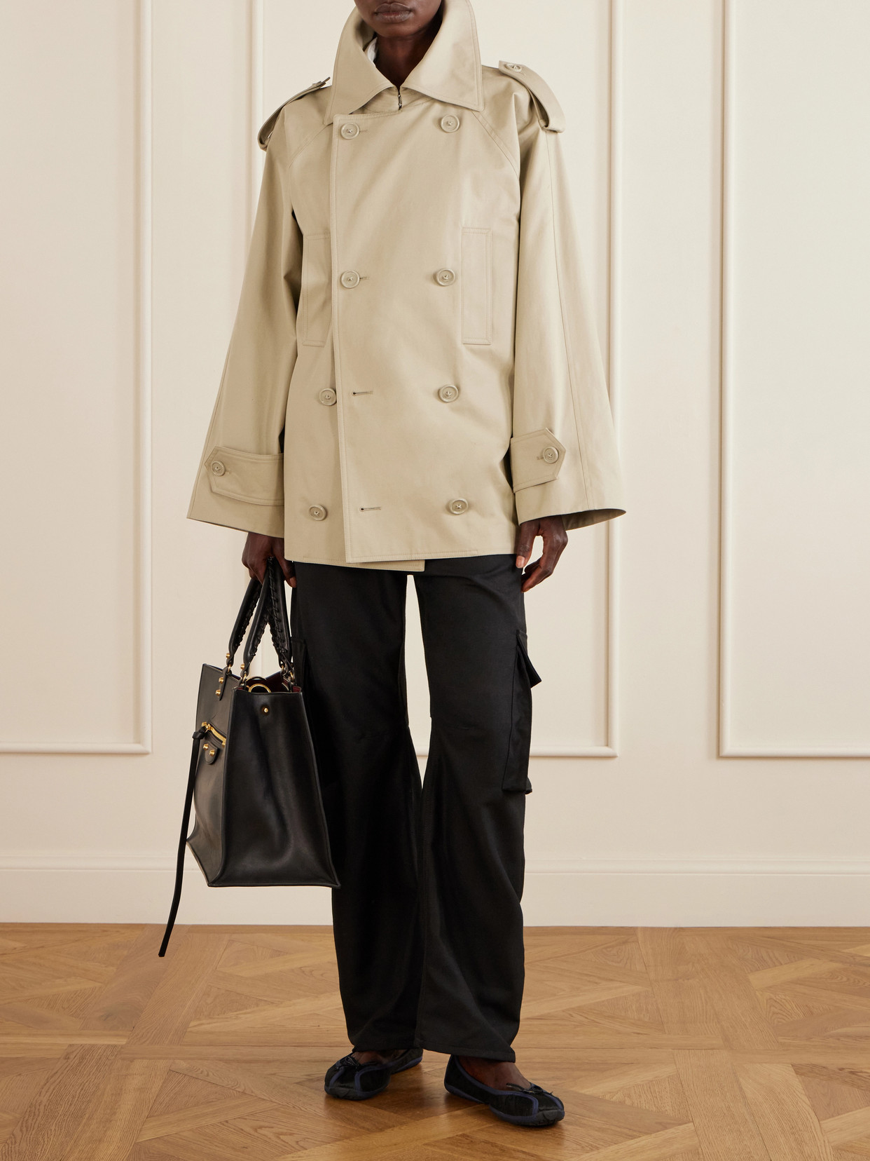 Double-Breasted Cotton-Gabardine Trench Coat