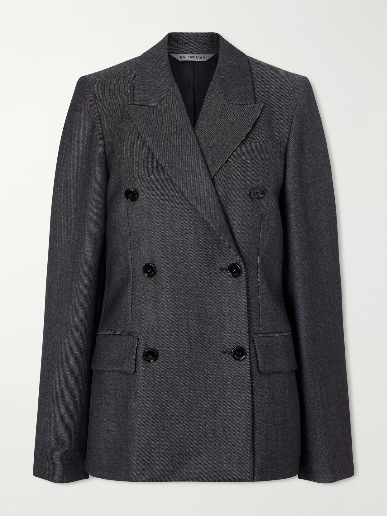 Balenciaga - Double-breasted Wool-twill Blazer - Gray