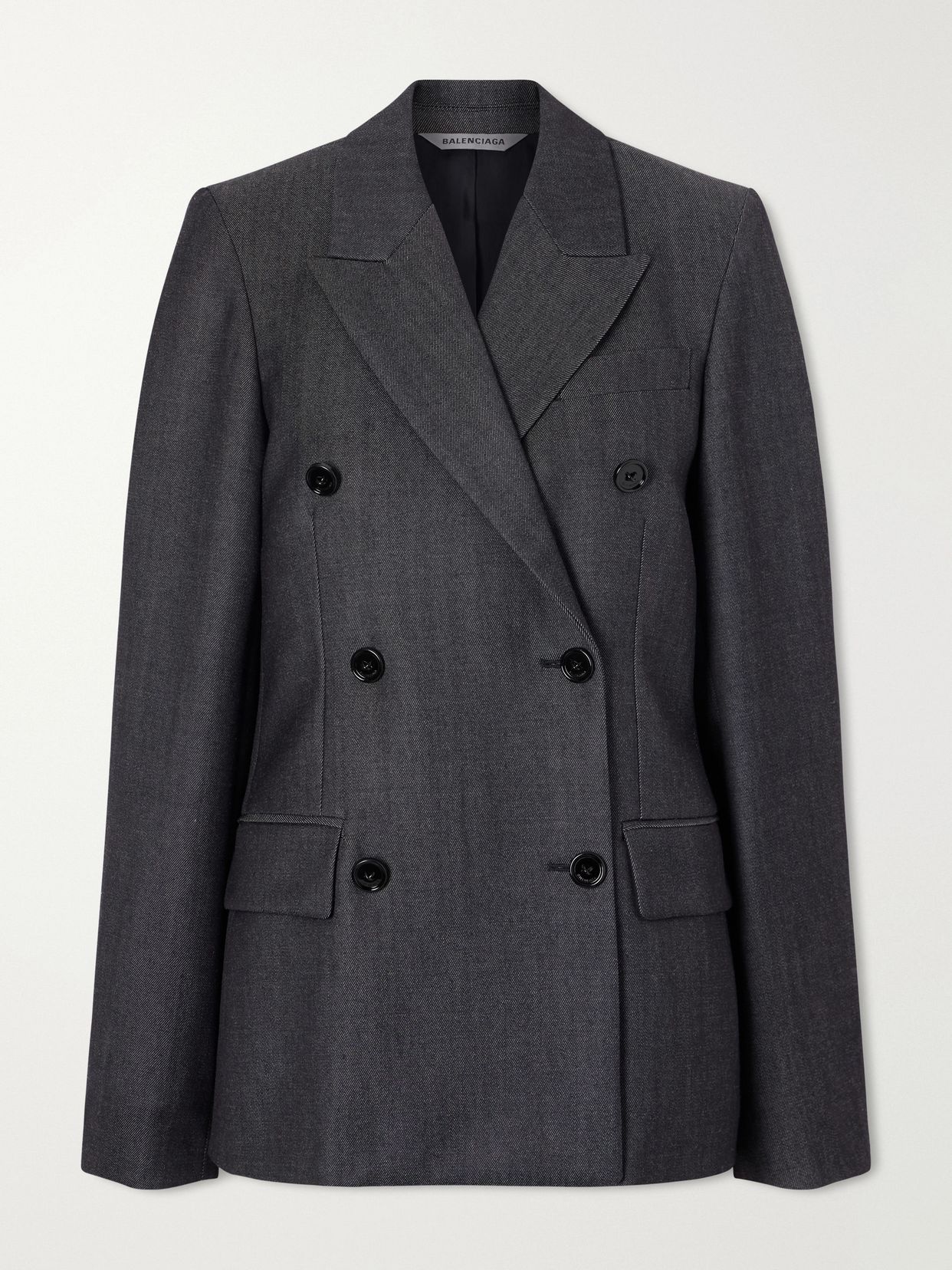 Double-breasted wool-twill blazer
