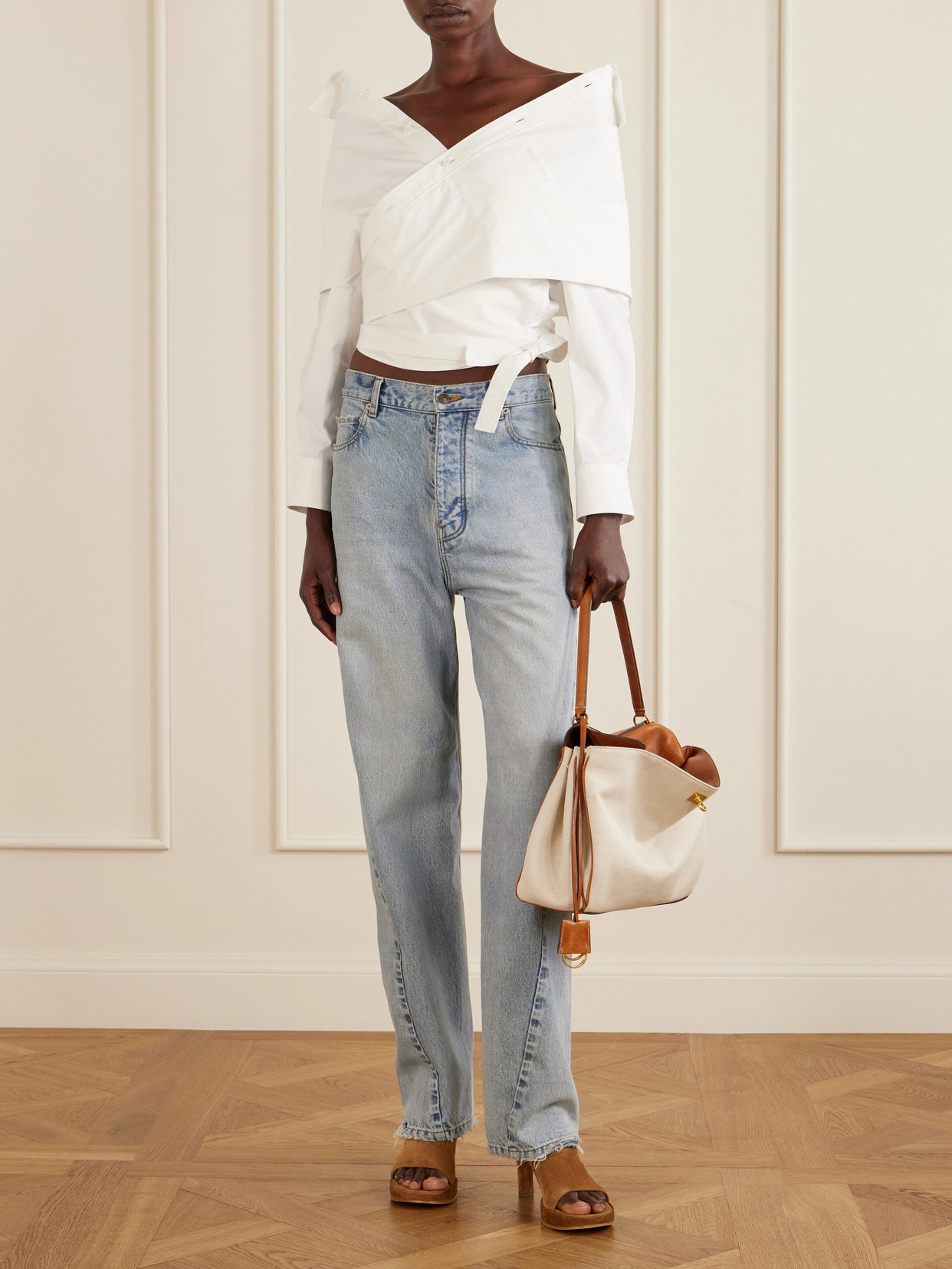 Twisted Seam Straight-Leg Jeans