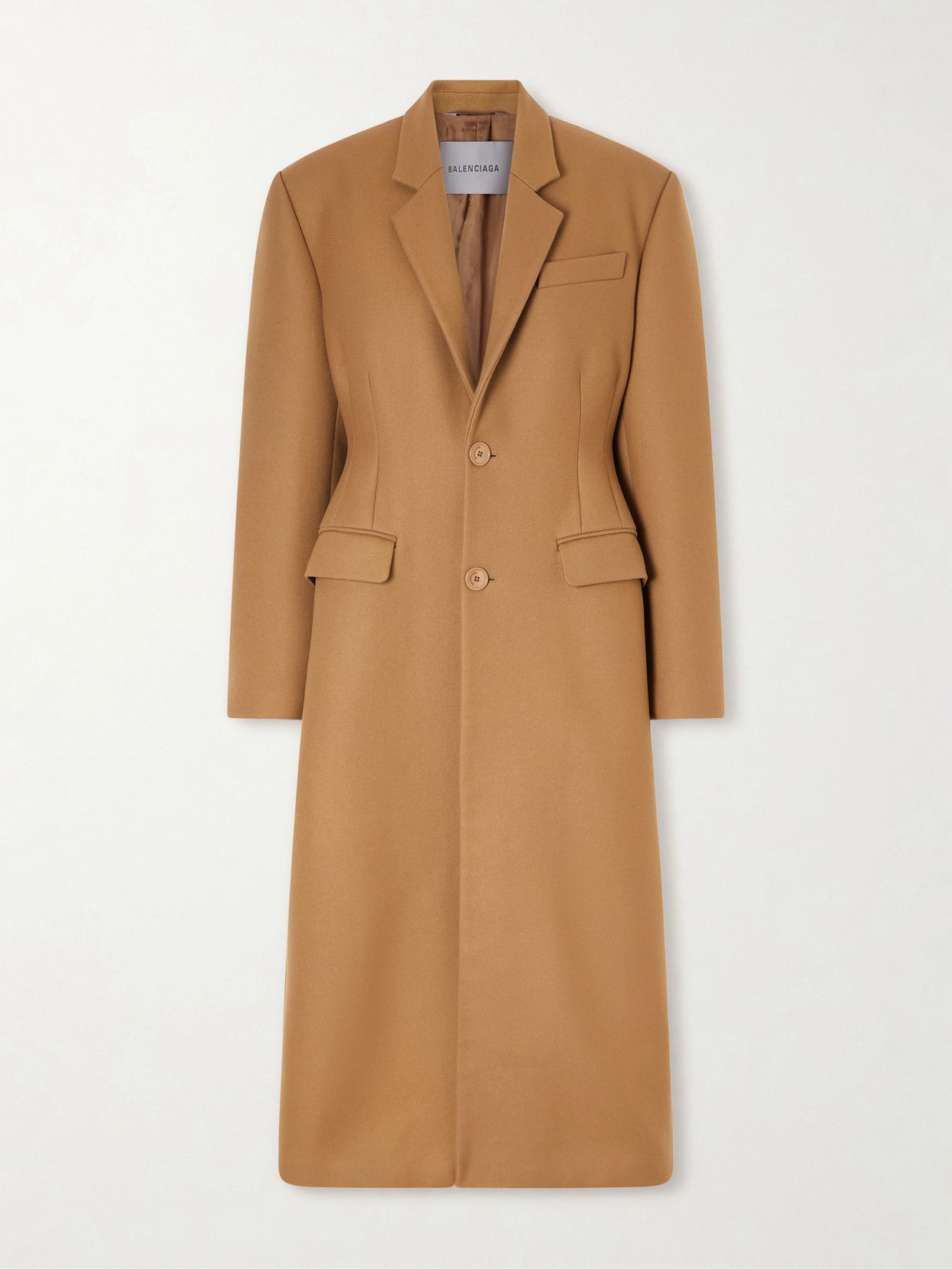Wool and cashmere-blend long coat