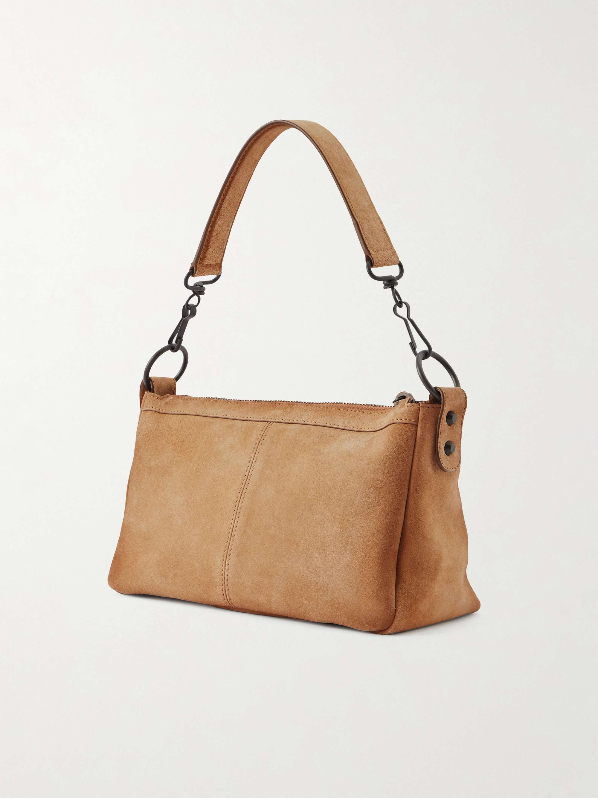BALENCIAGA Le City Moto mini suede shoulder bag | NET-A-PORTER