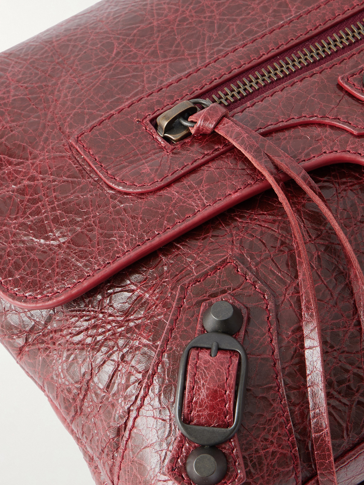 Le City Crinkled-Leather Clutch