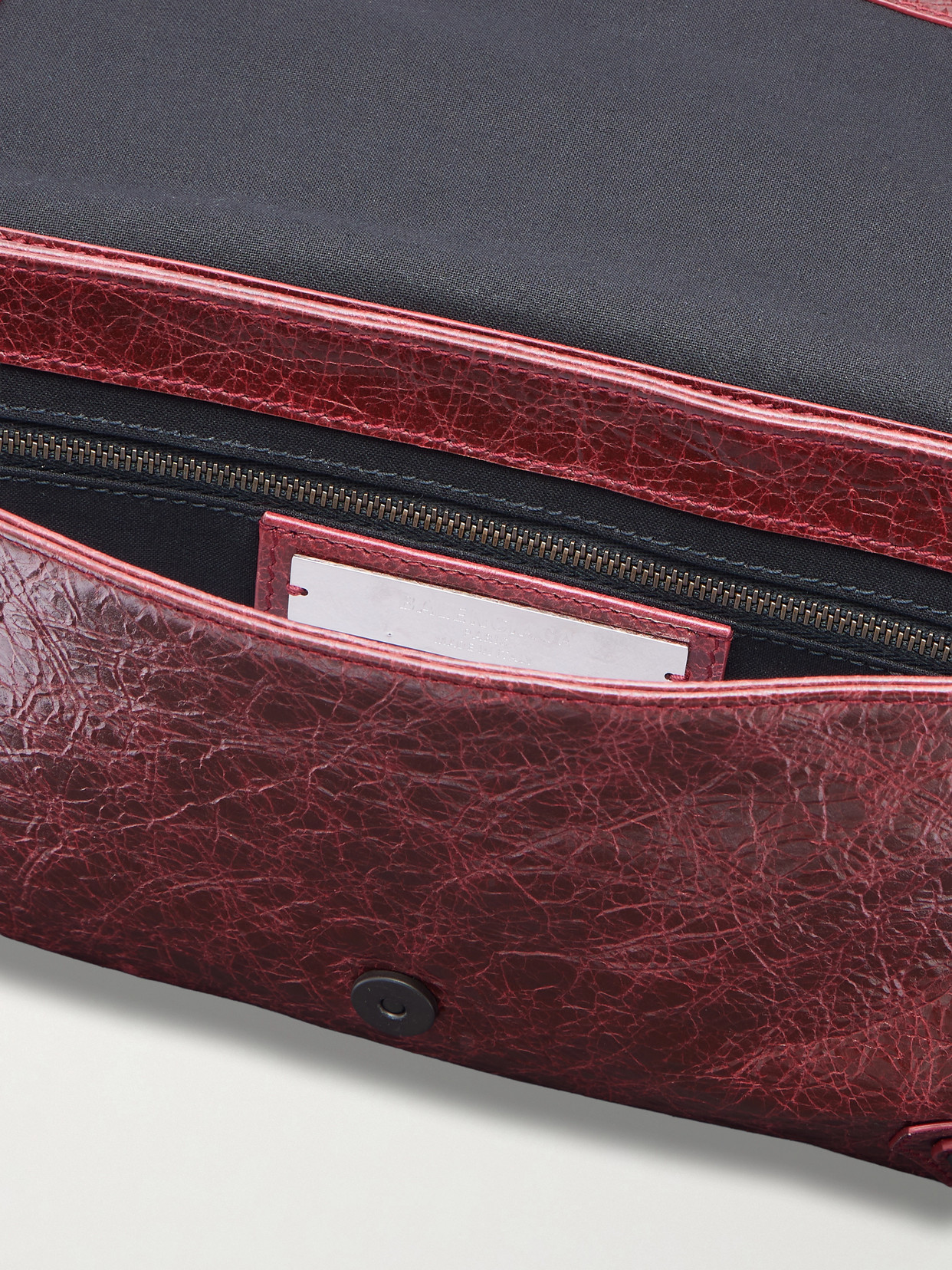Le City Crinkled-Leather Clutch