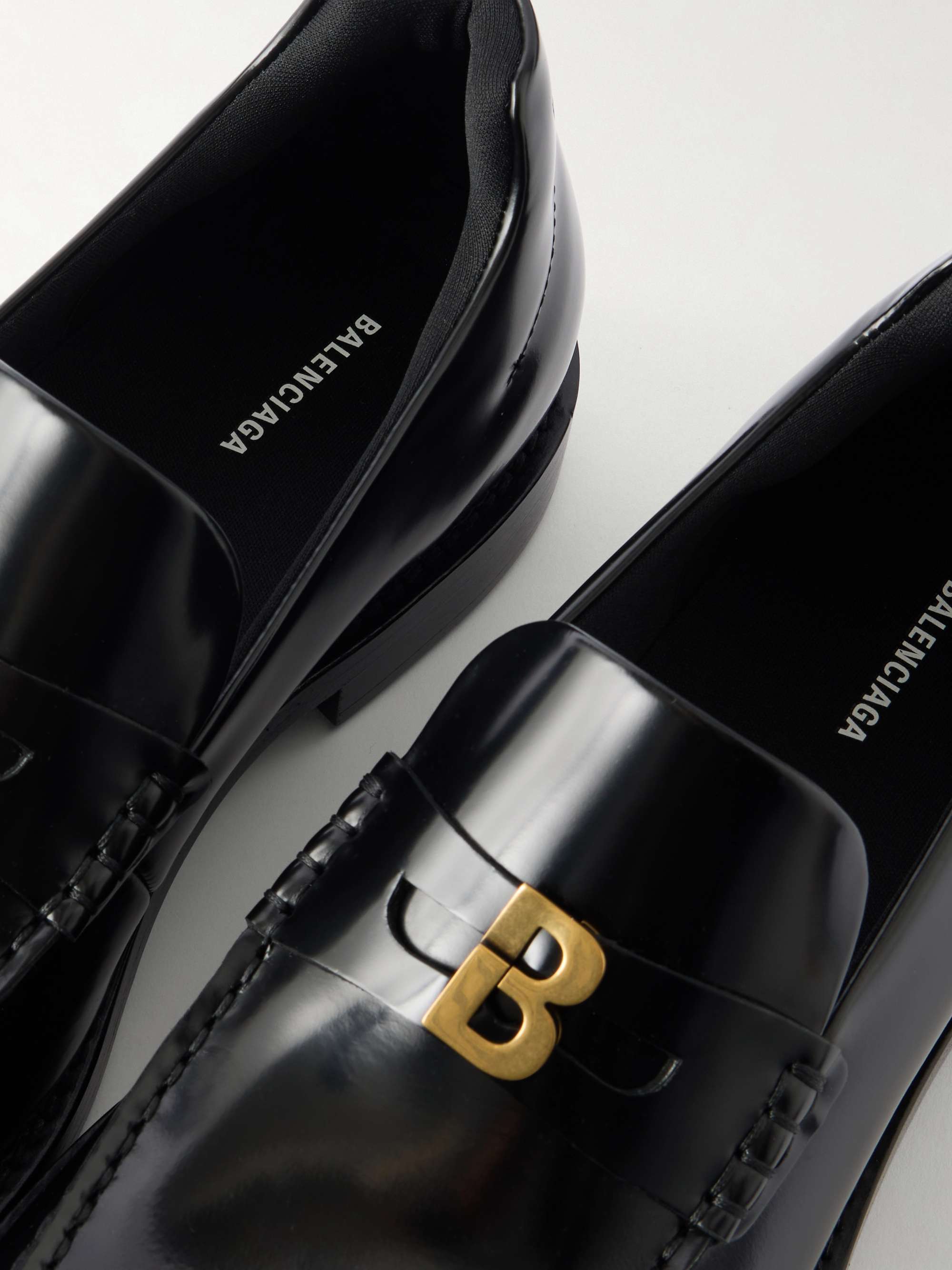 BALENCIAGA Embellished leather loafers | NET-A-PORTER