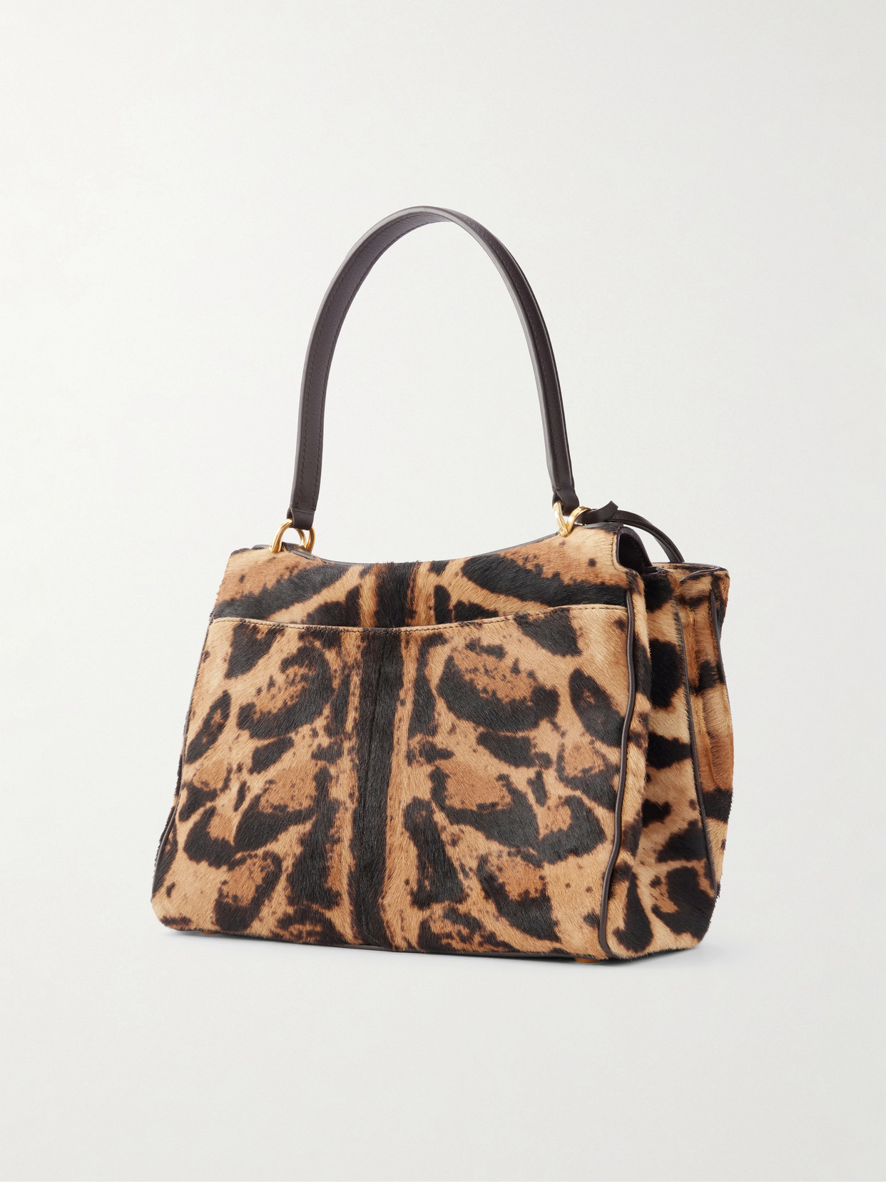 Rodeo Leopard-Print Leather-Trimmed Pony Shoulder Bag