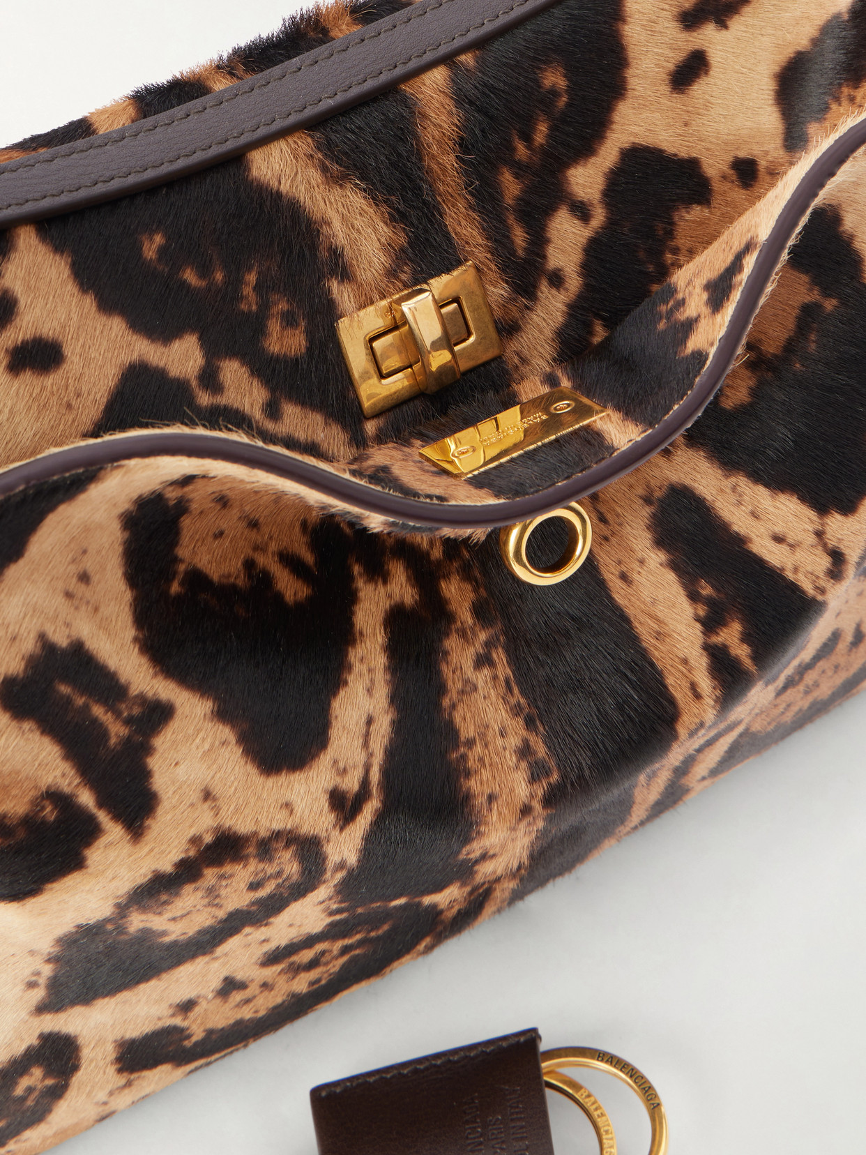 Rodeo Leopard-Print Leather-Trimmed Pony Shoulder Bag