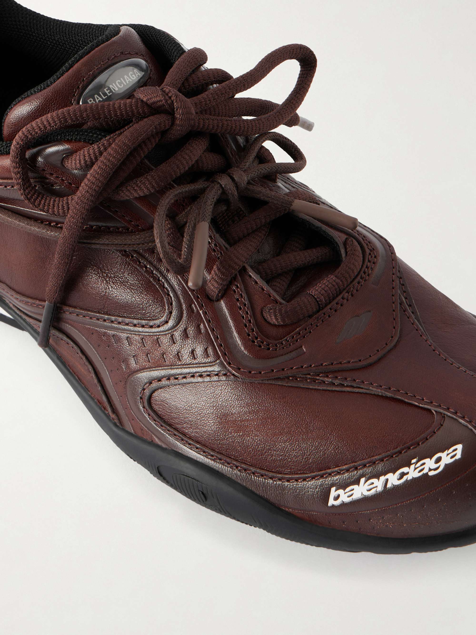 BALENCIAGA Radar Gradient Lines leather sneakers | NET-A-PORTER