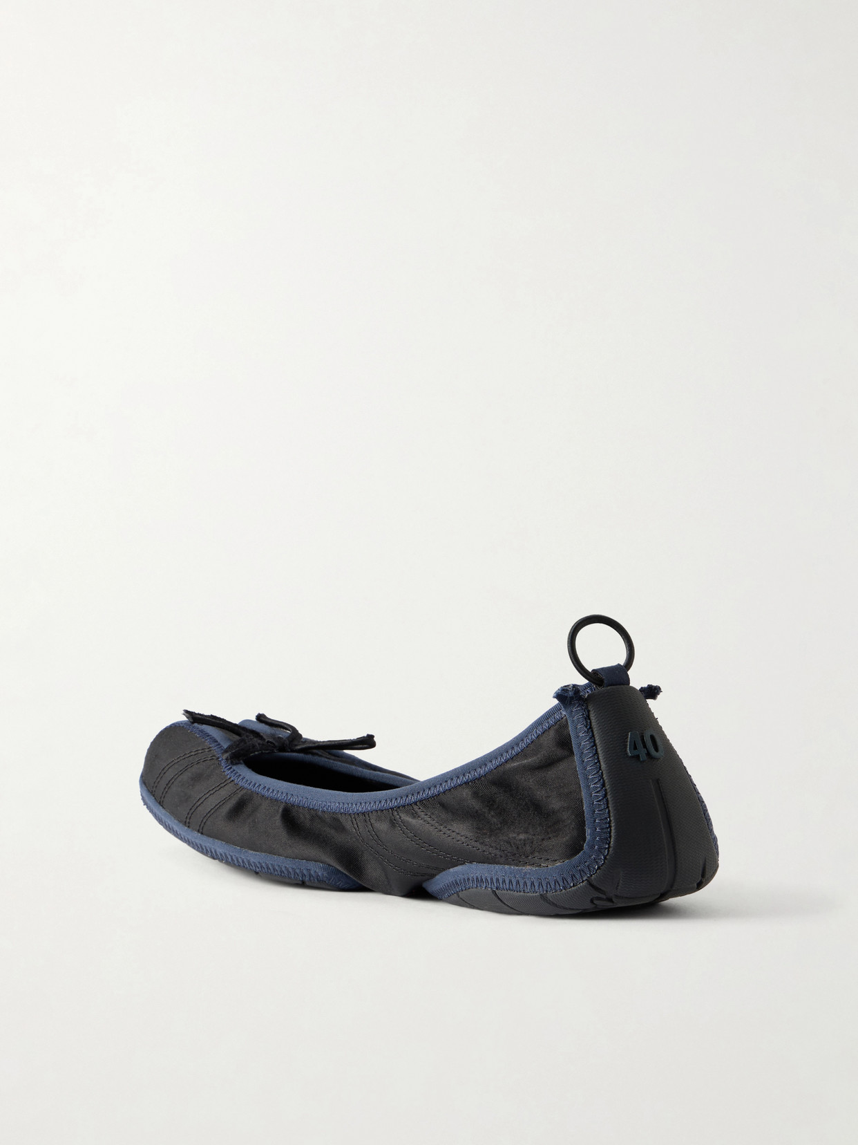 Bow-Embellished Satin Ballet Sneakers