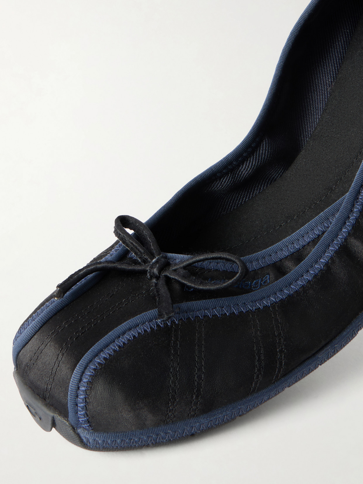 Bow-Embellished Satin Ballet Sneakers