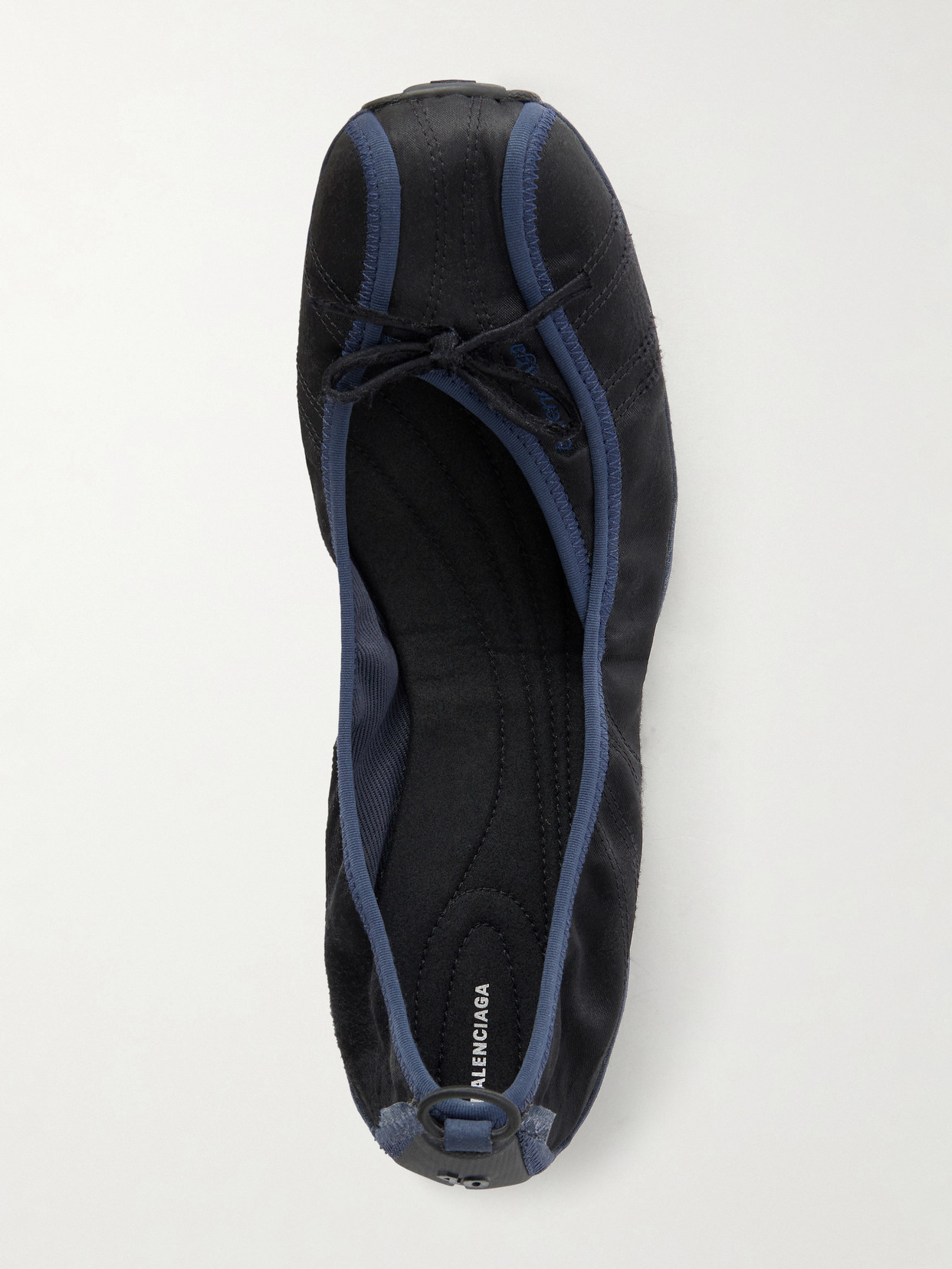 Bow-Embellished Satin Ballet Sneakers