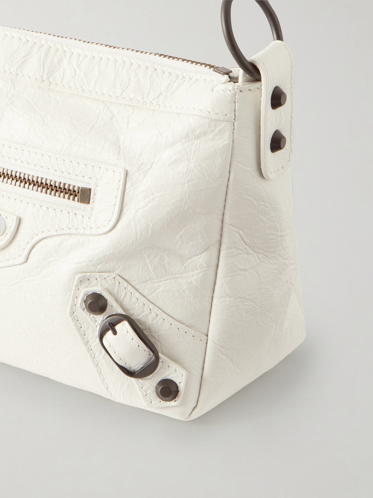 Le City Moto Mini Crinkled-Leather Shoulder Bag