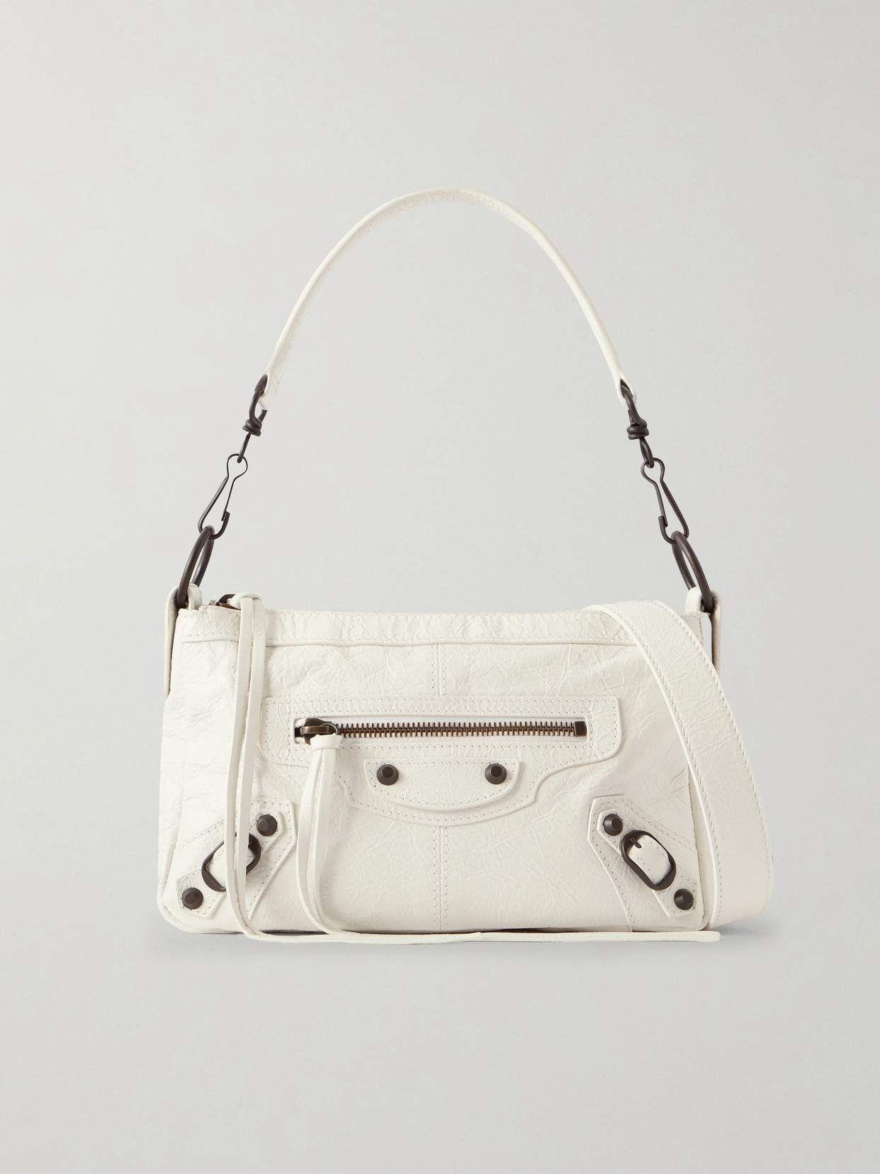 Le City Moto Mini Crinkled-Leather Shoulder Bag