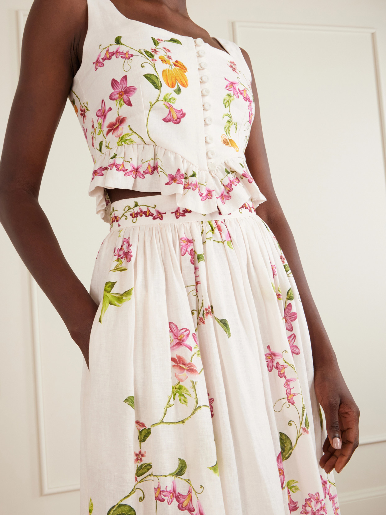 Tangelo Floral-Print Maxi