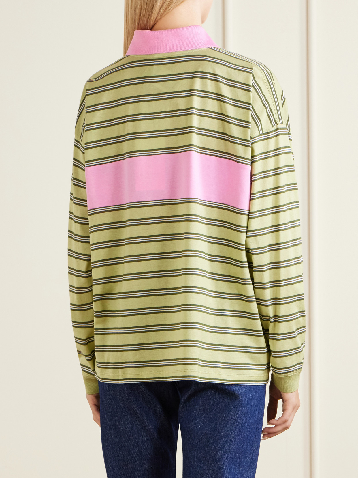 Logo-Embroidered Striped Cotton-Jersey Polo