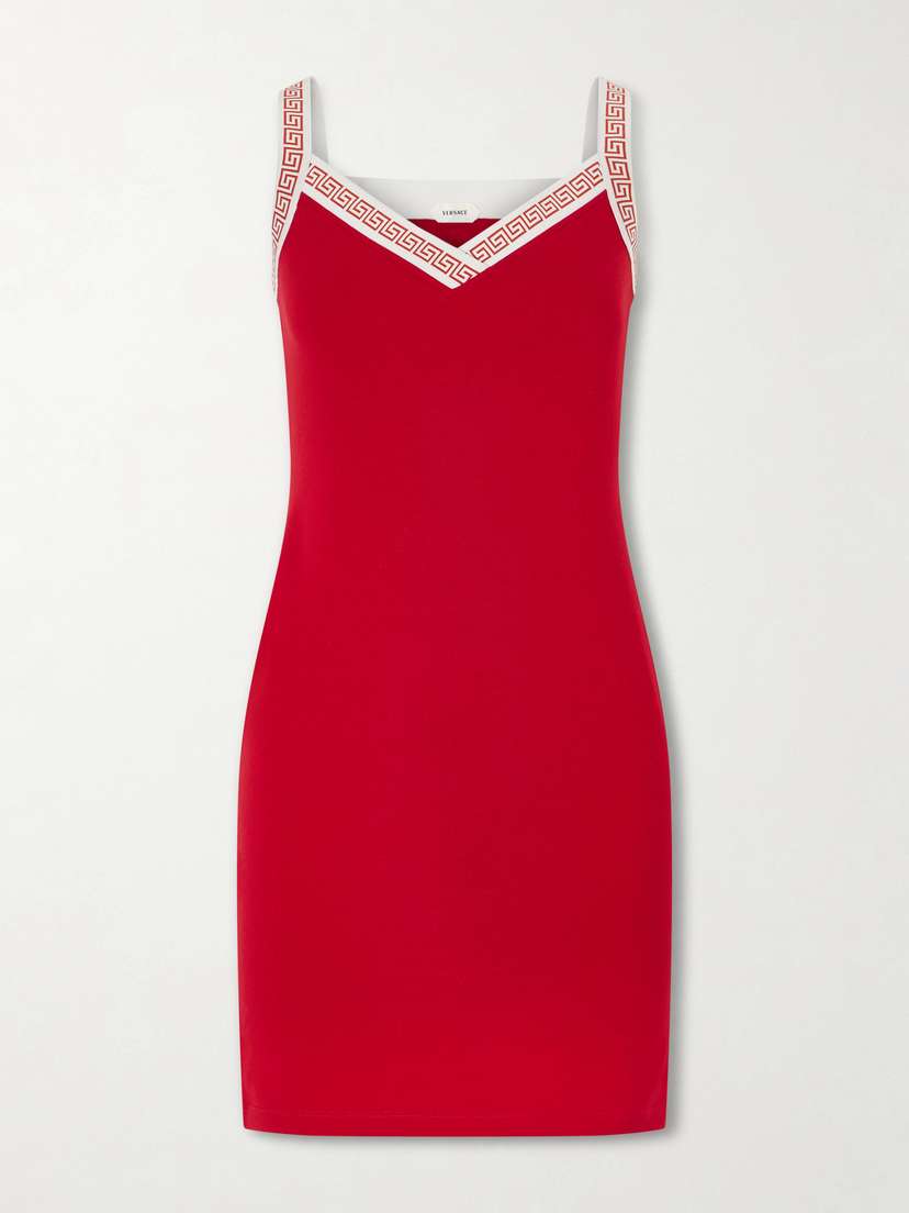 Versace Logo-jacquard Cotton-jersey Mini Dress | Thumbnail 5 Versace Logo-jacquard Cotton-jersey Mini Dress | Thumbnail 5