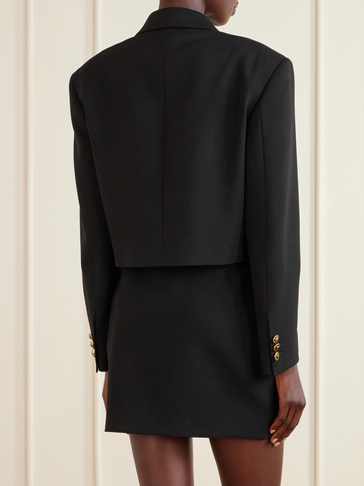 Medusa-Embellished Cropped Jacket