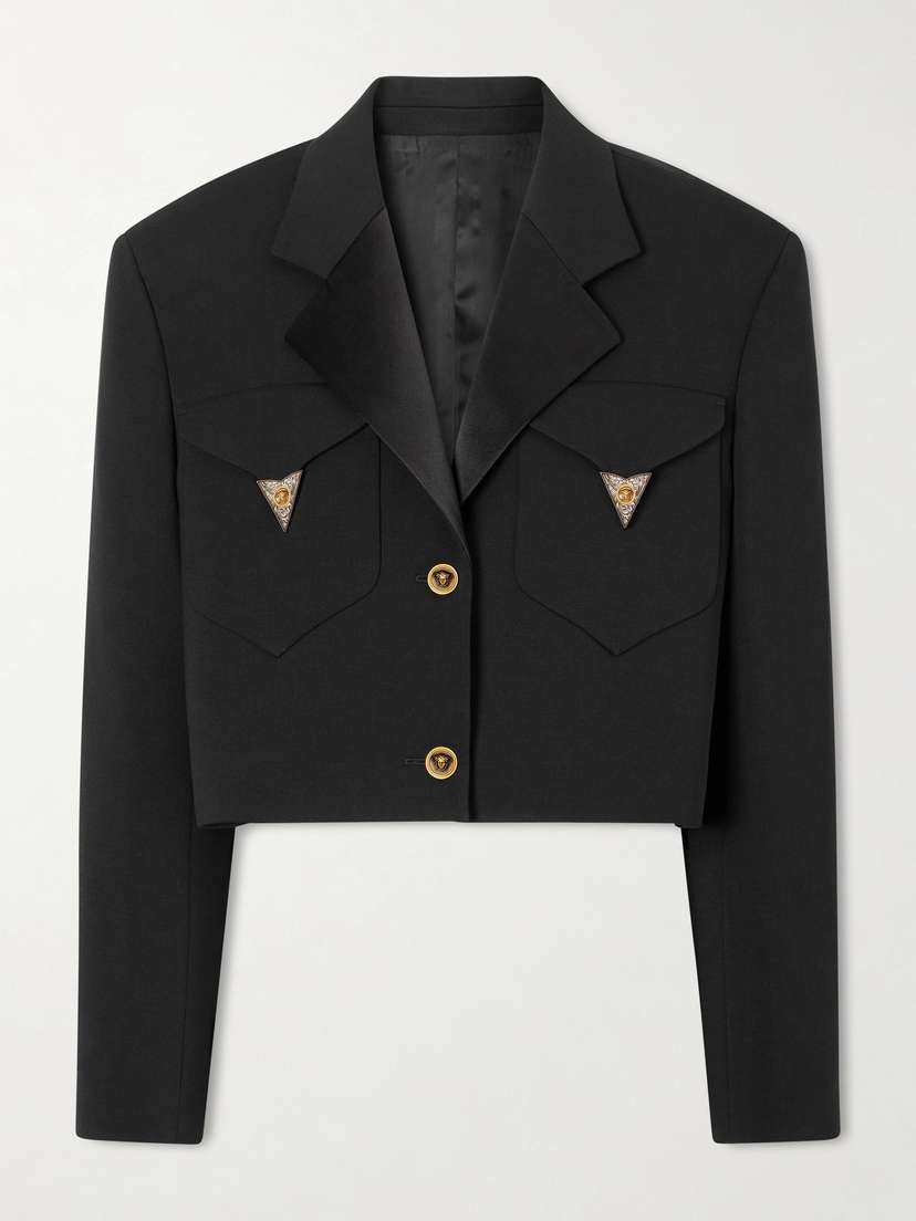 Versace Medusa-embellished Cropped Wool Jacket | Thumbnail 6 Versace Medusa-embellished Cropped Wool Jacket | Thumbnail 6