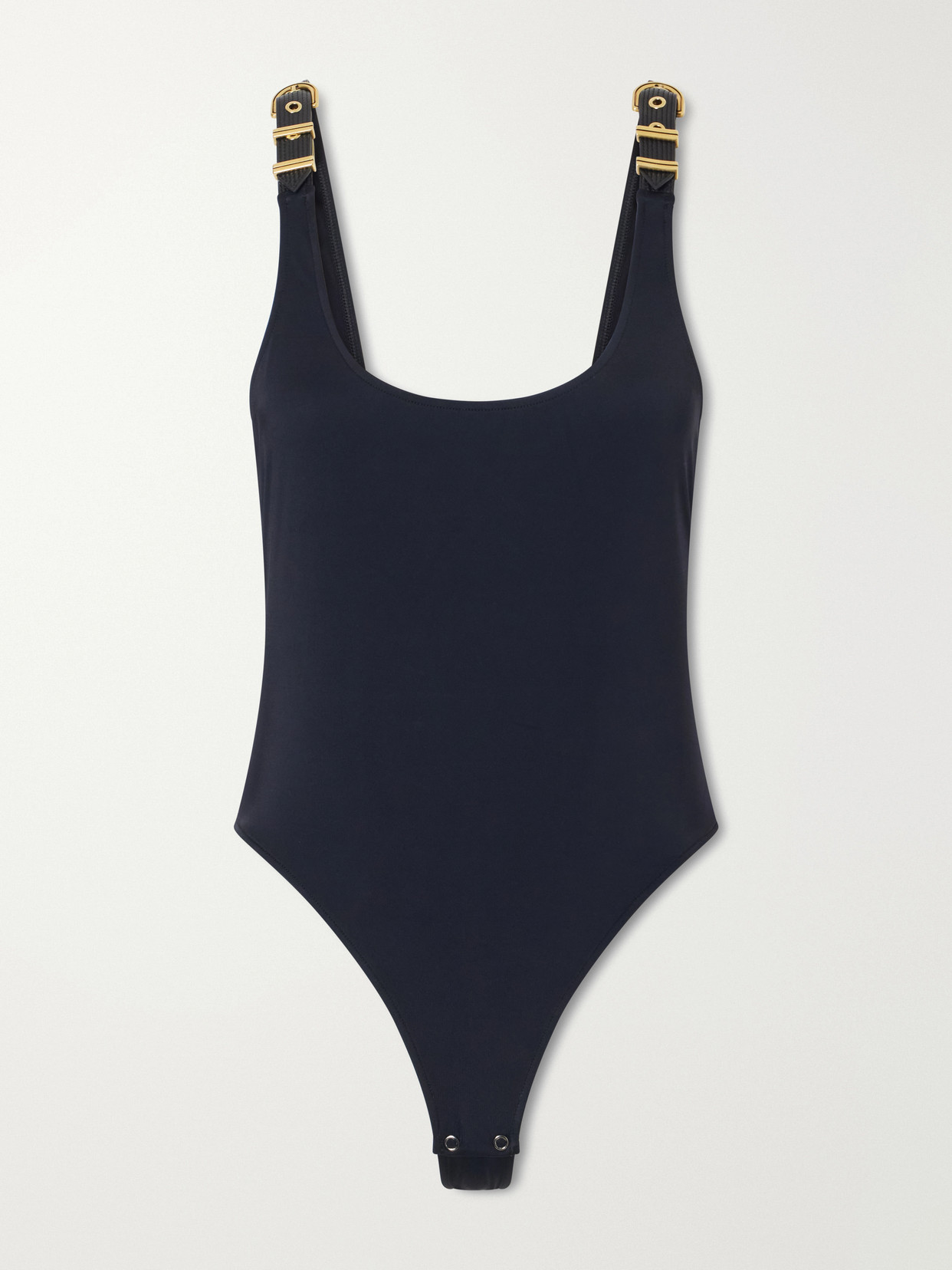 Versace Embellished Swimsuit In Black