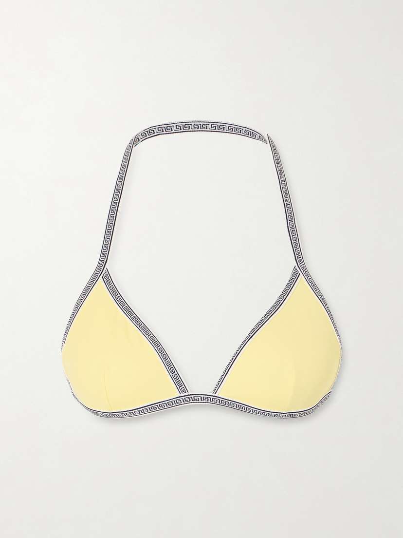 Versace Greca-printed Triangle Bikini Top